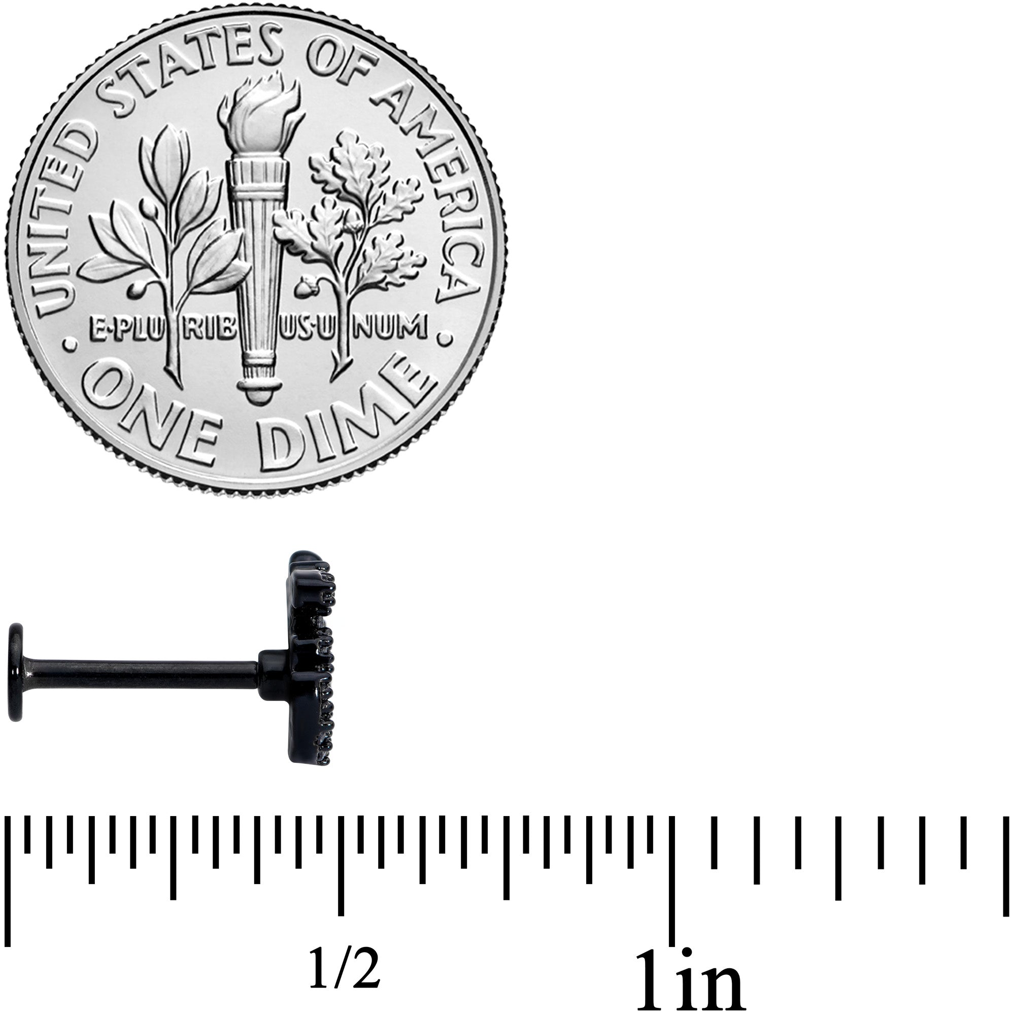 16G 5/16 Clear CZ Gem Black Amazing Om Labret Monroe Tragus