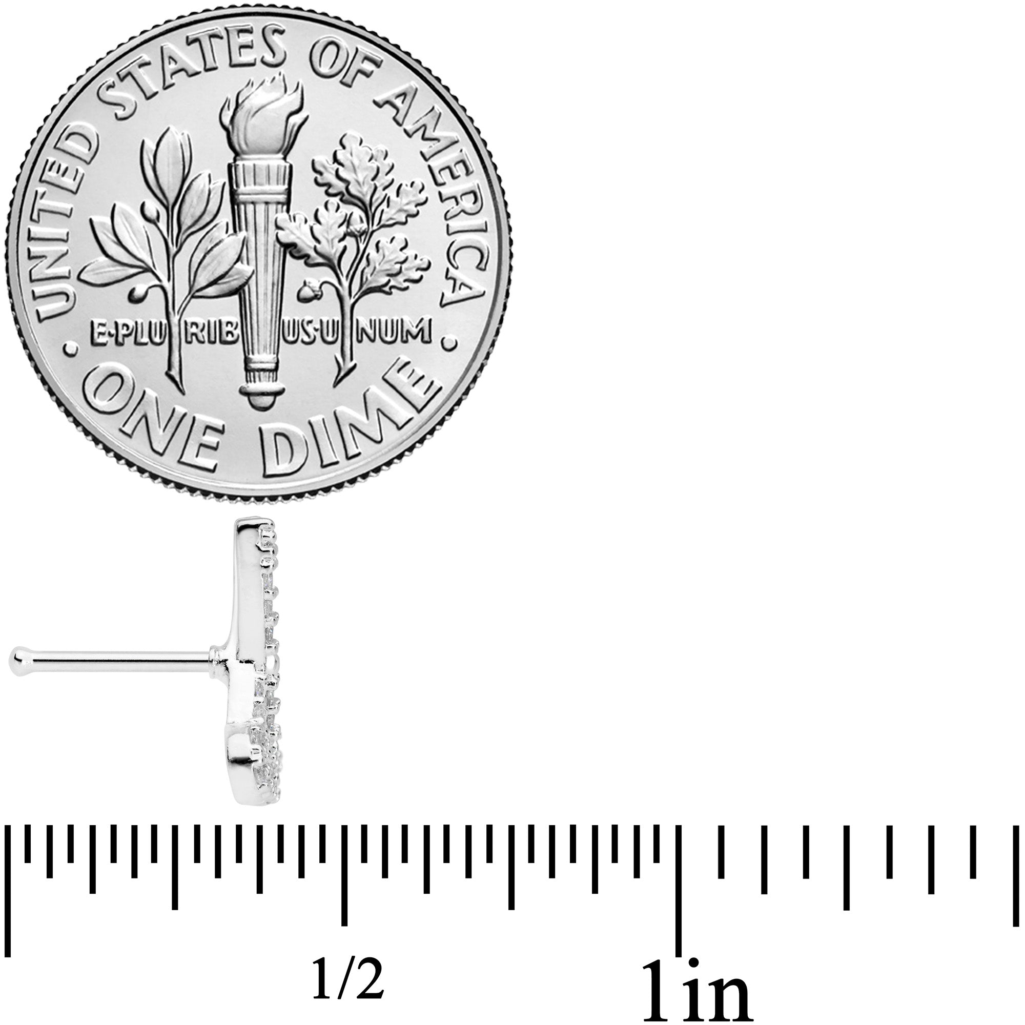 20G 1/4 Clear CZ Gem Shear Scissors Nose Bone