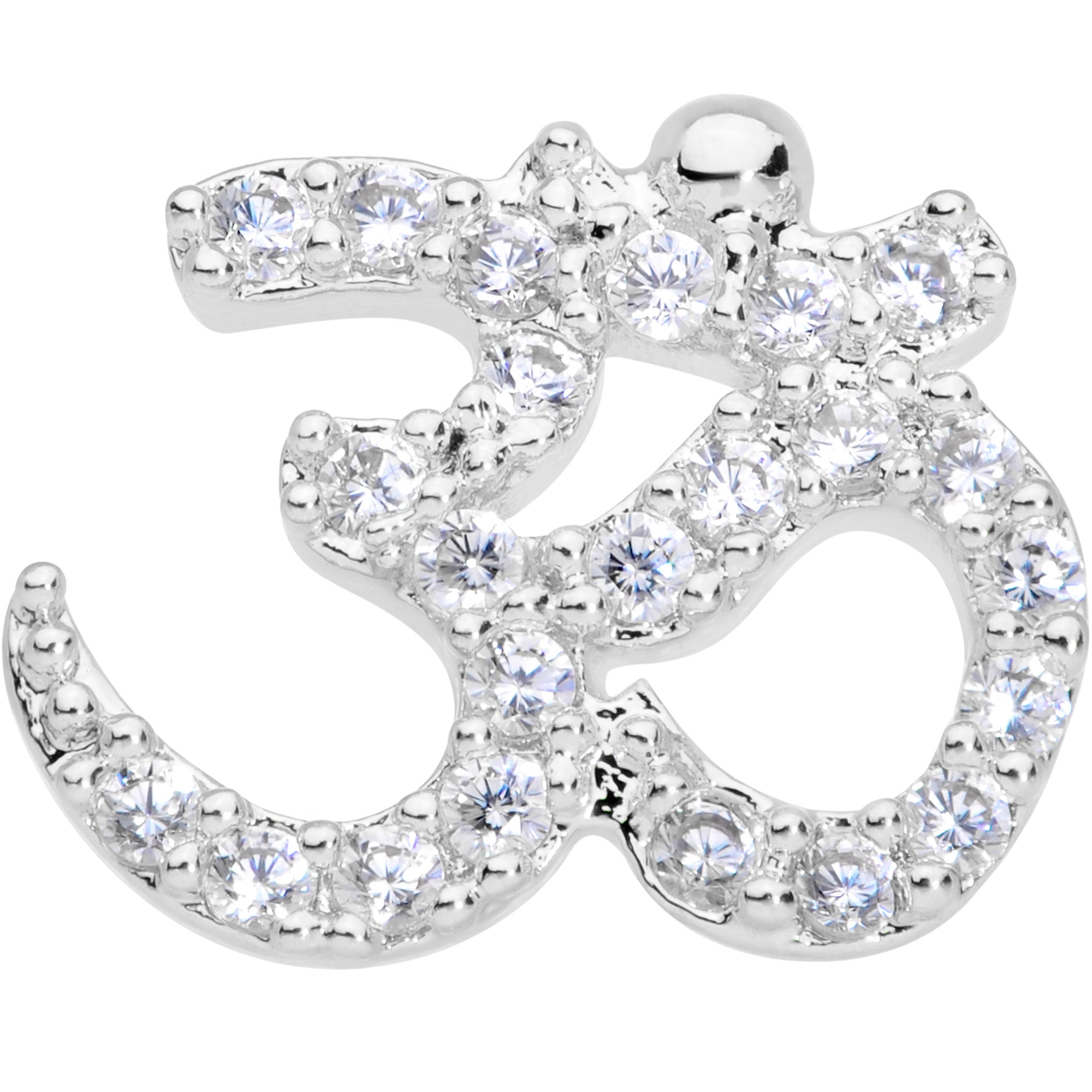 20G 1/4 Clear CZ Gem Amazing Om Nose Bone