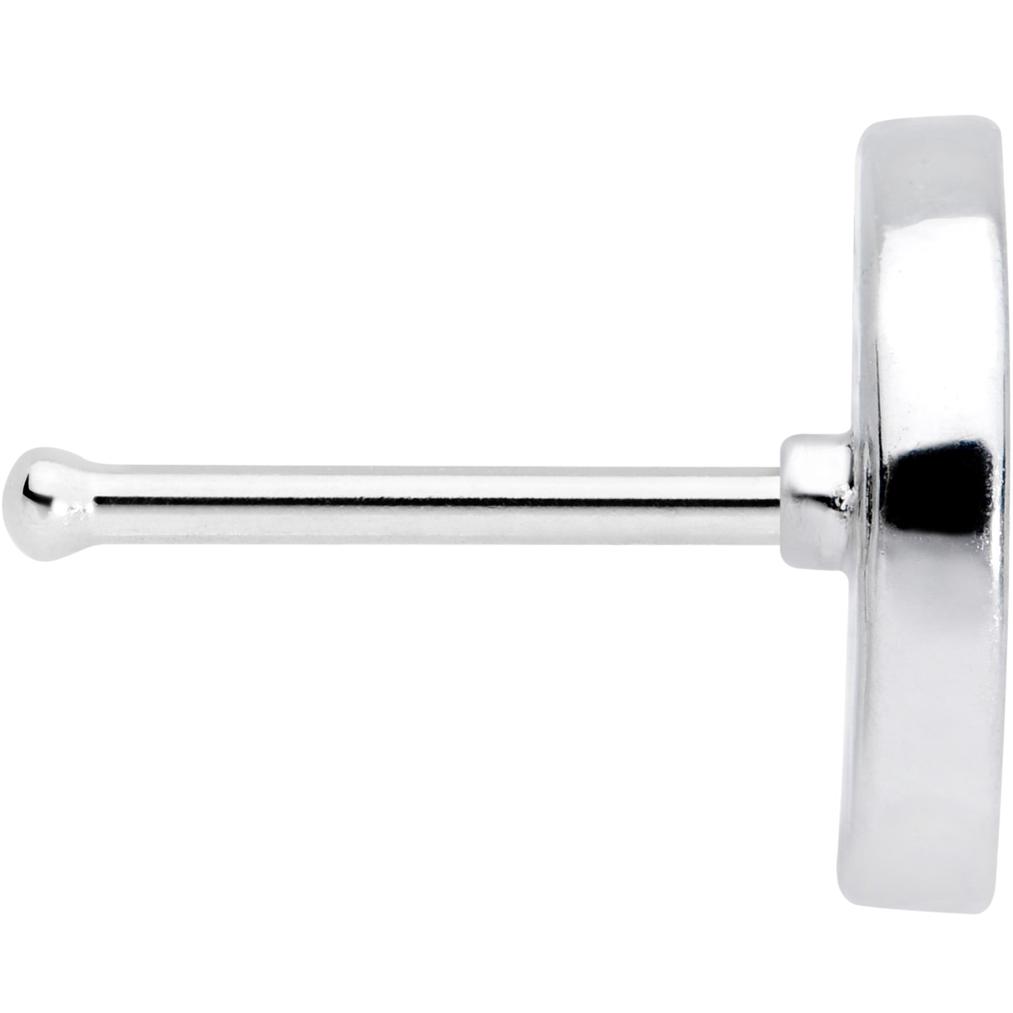 20G 1/4 Clear Black CZ Gem Yin Yang Nose Bone