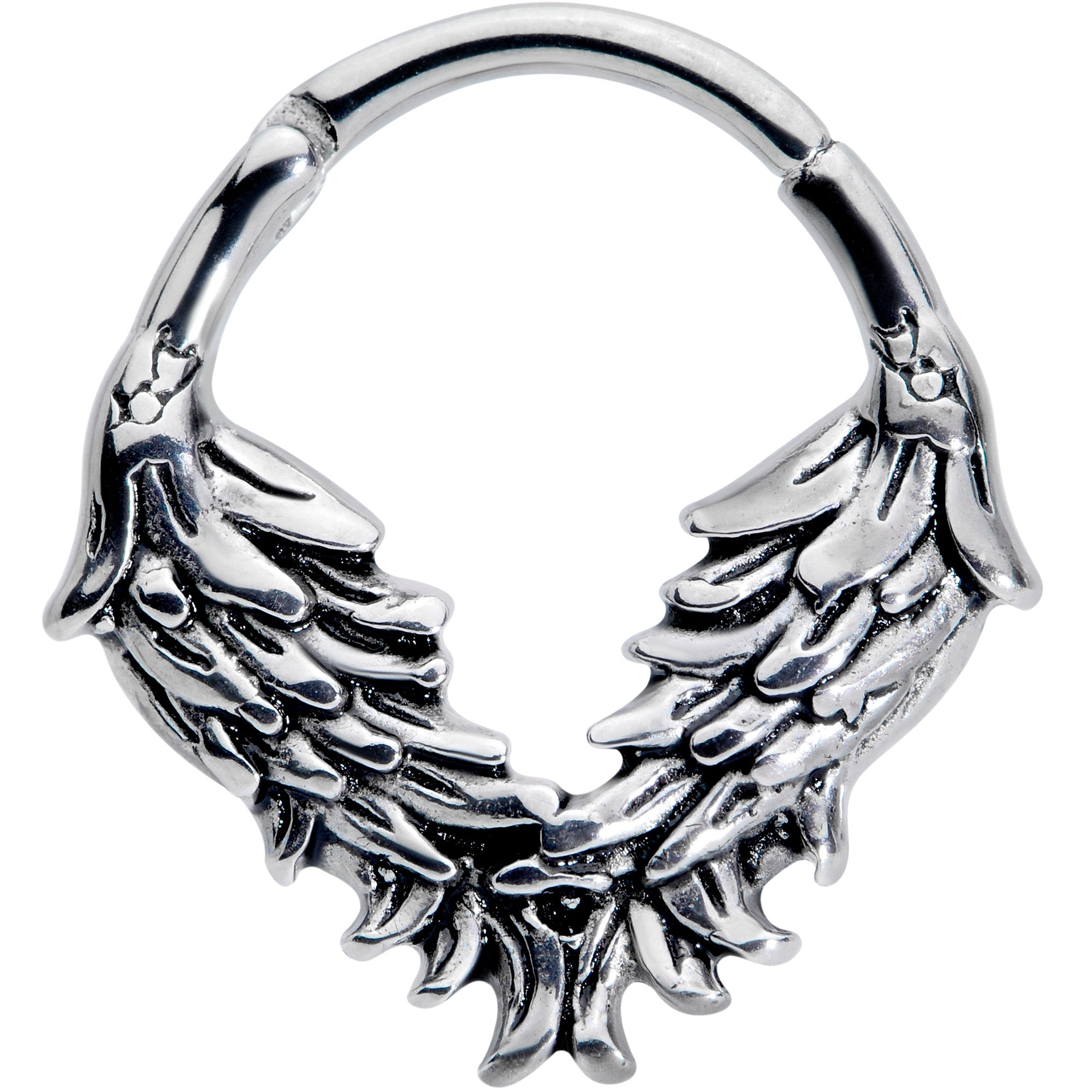 16G 3/8 Angelic Wings Hinged Segment Ring