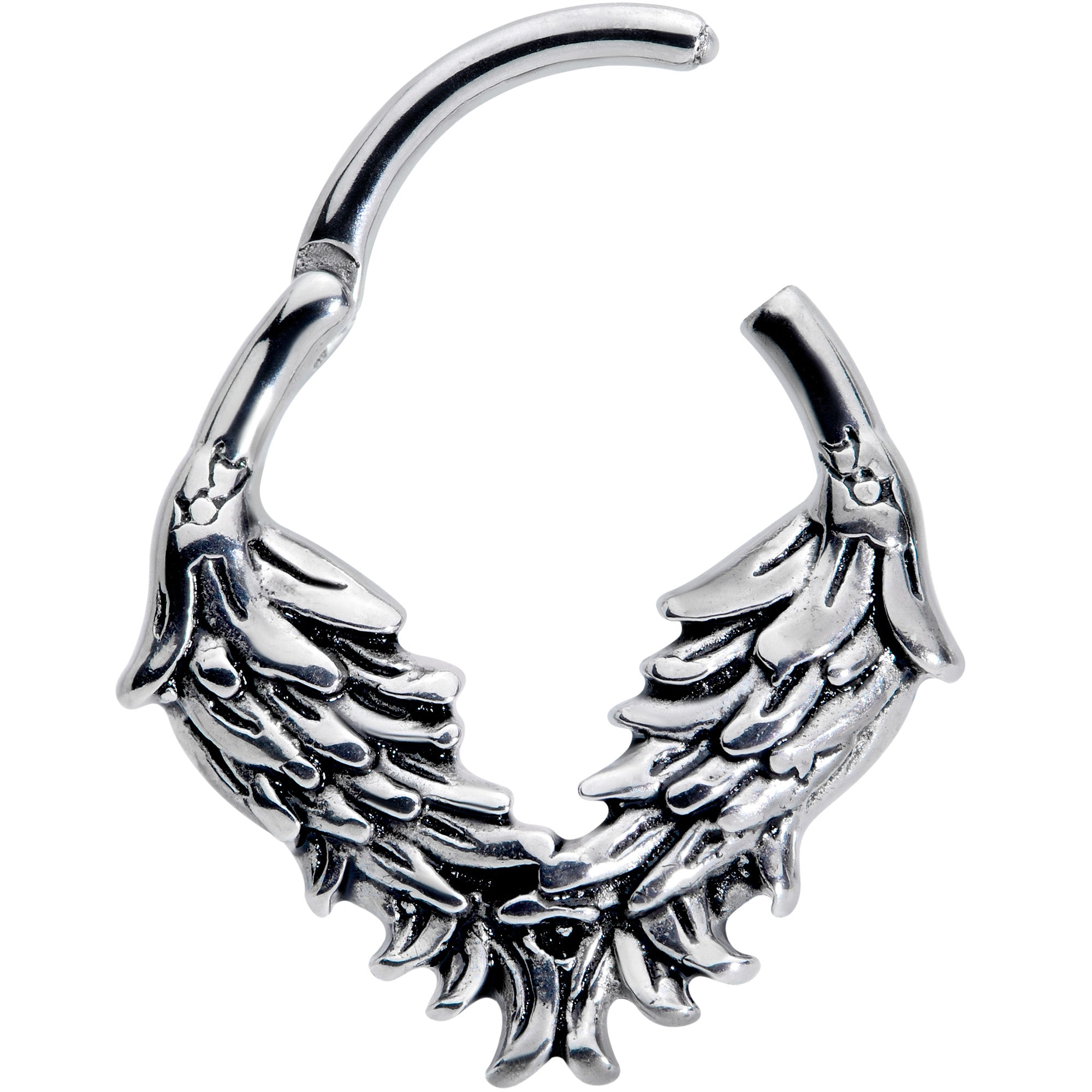 16G 3/8 Angelic Wings Hinged Segment Ring