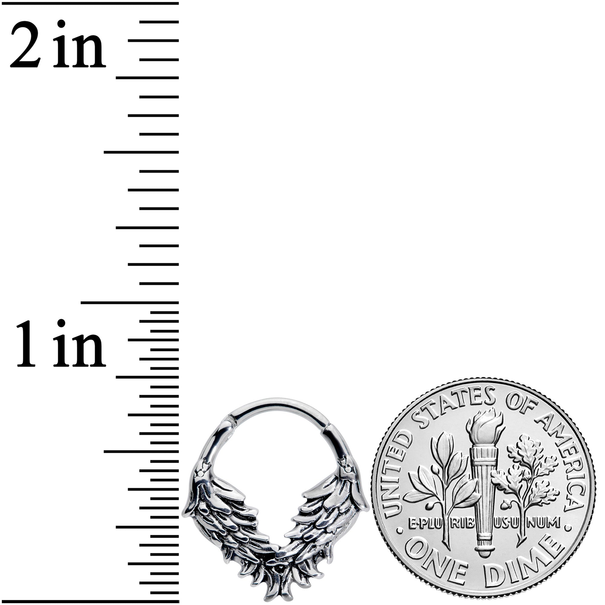 16G 3/8 Angelic Wings Hinged Segment Ring