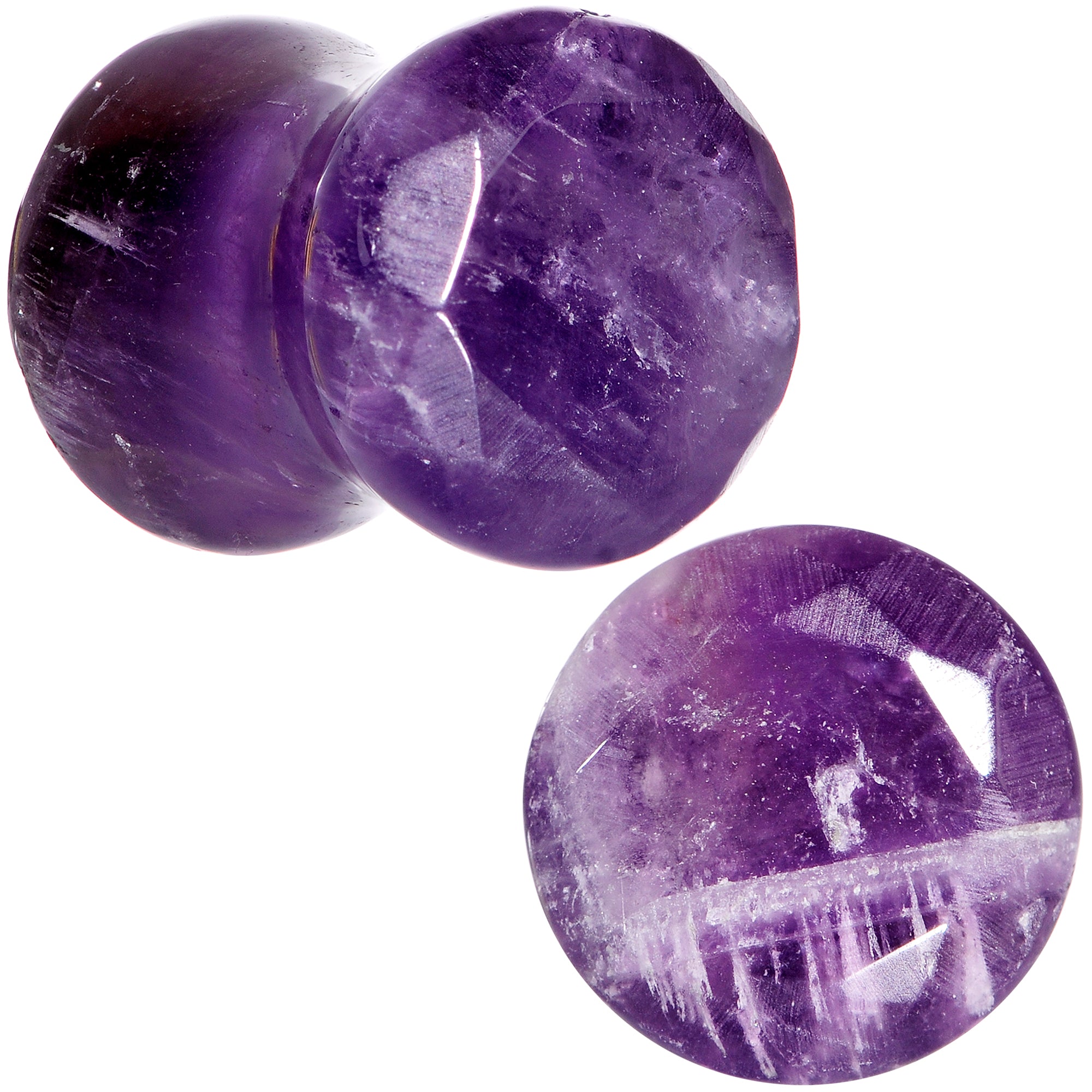 0G Purple Amethyst Saddle Plug Set