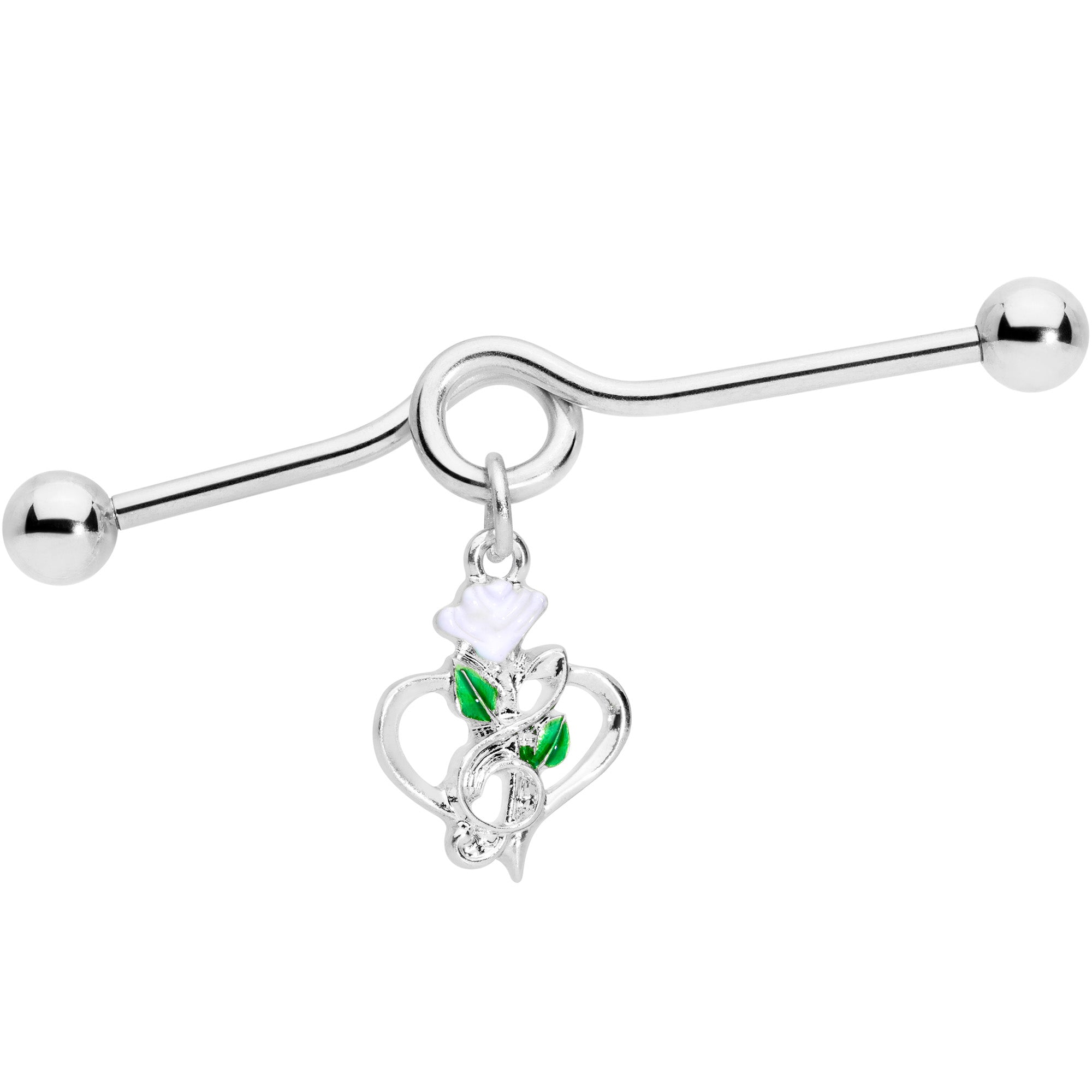 14G Heart Music Valentine Dangle Project Barbell 38mm