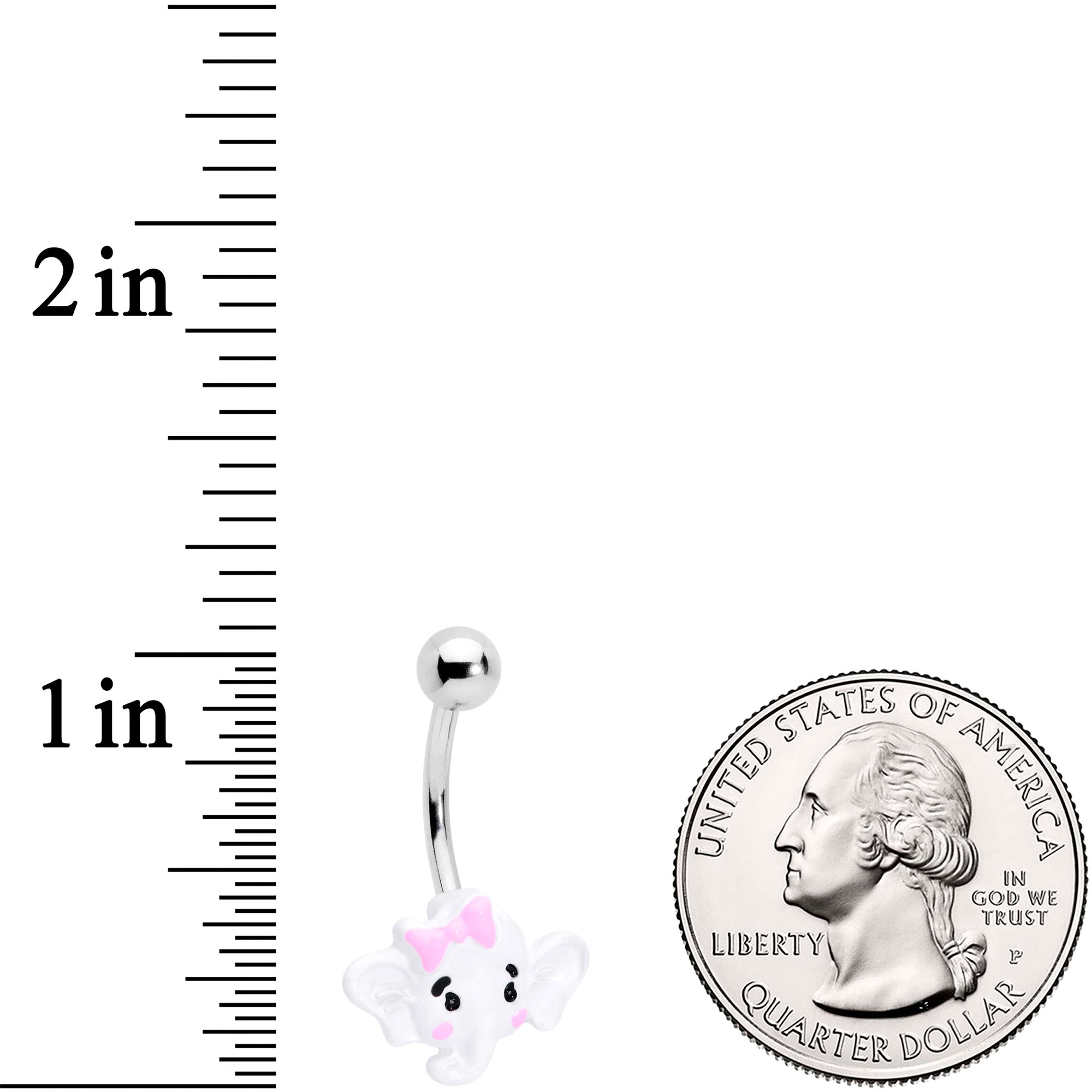 Pink Bow Cute Elephant Belly Ring