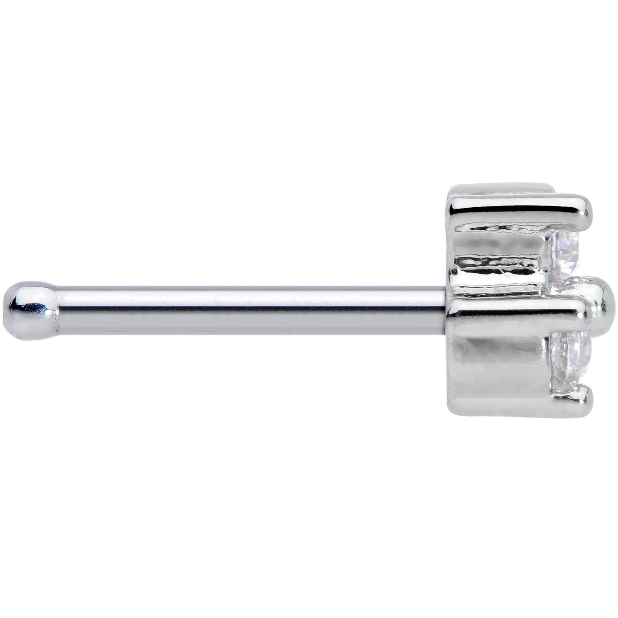 20G 5/16 Clear CZ Gem Triple Triangle Nose Bone