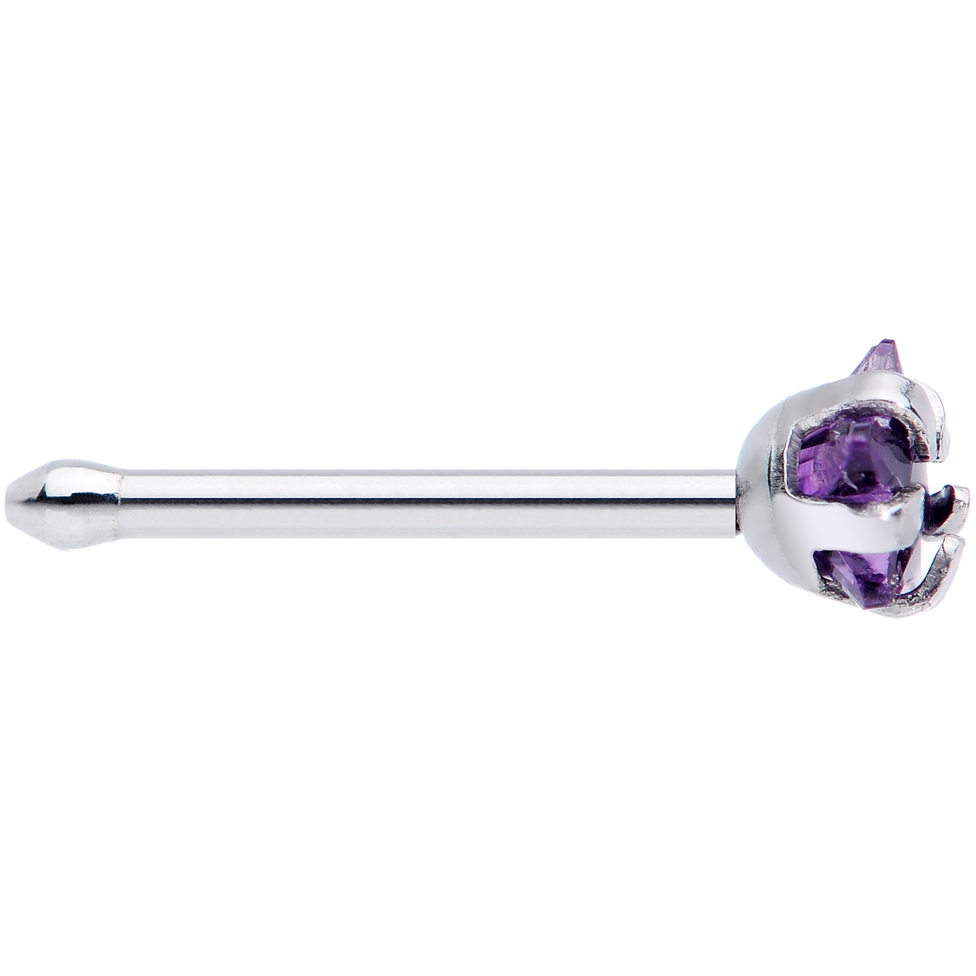 20G 5/16 Purple CZ Gem Star Nose Bone 3mm