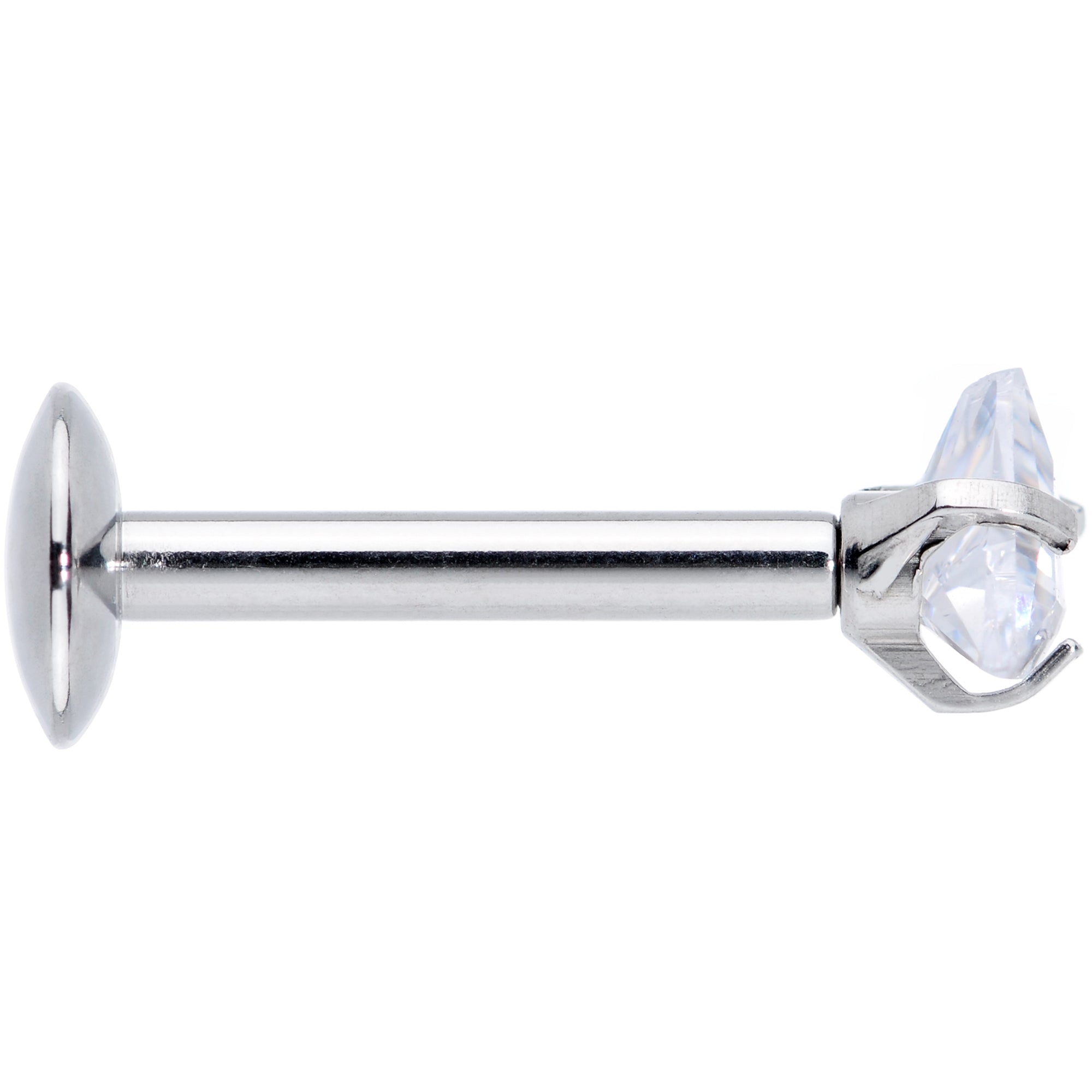 16G 5/16 Clear CZ Gem Triangle Internal Thread Labret Tragus