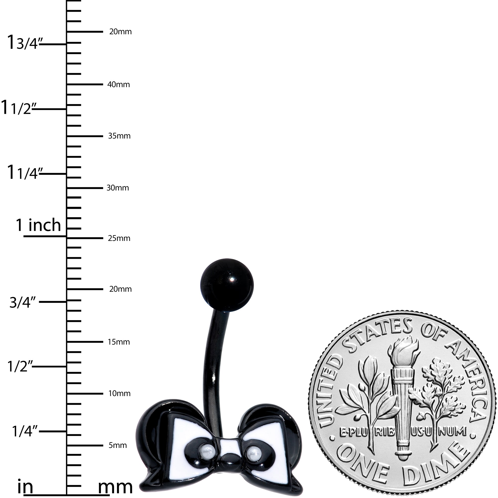 Black Bow Panda Bear Belly Ring