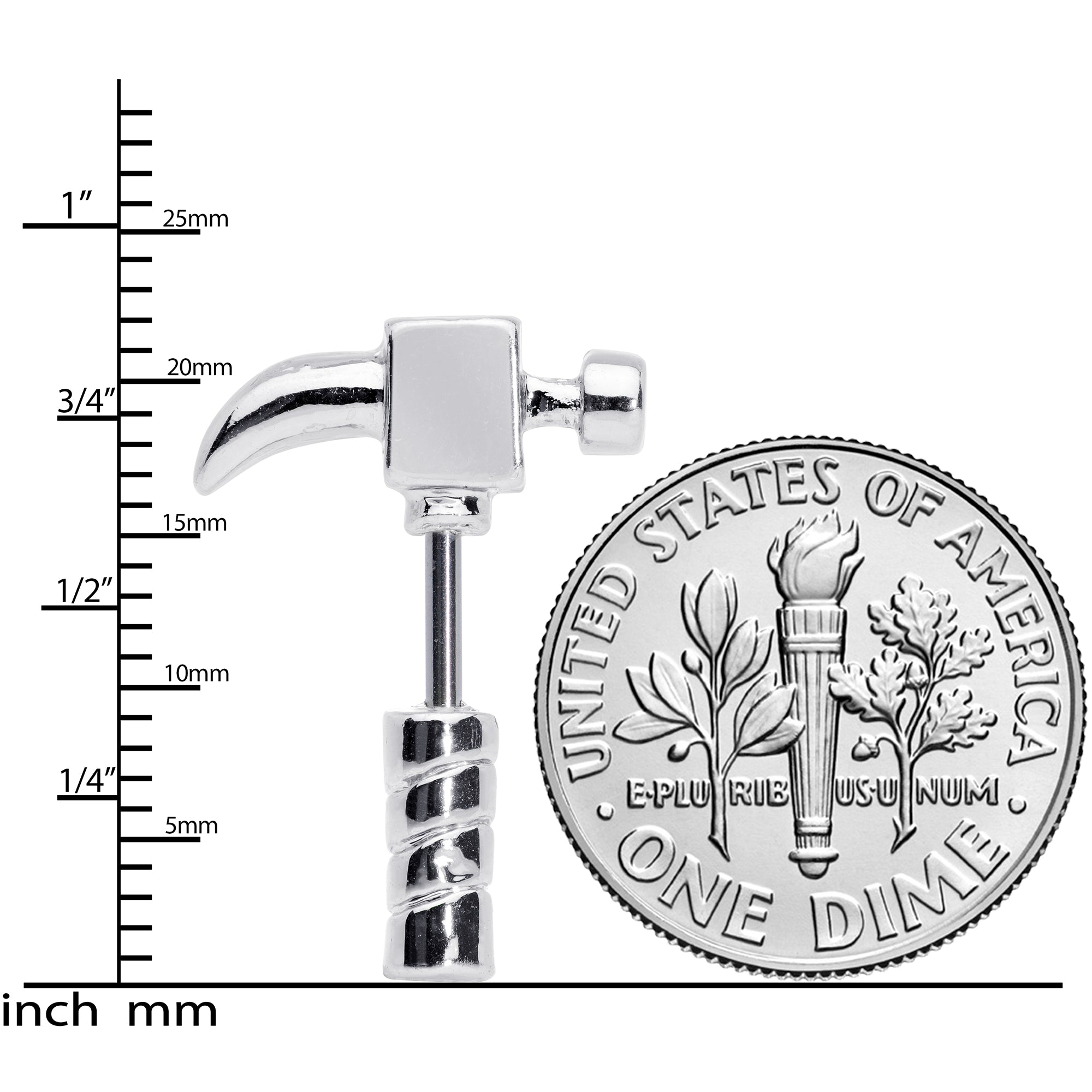 16G 1/4 Claw Hammer Cartilage Earring