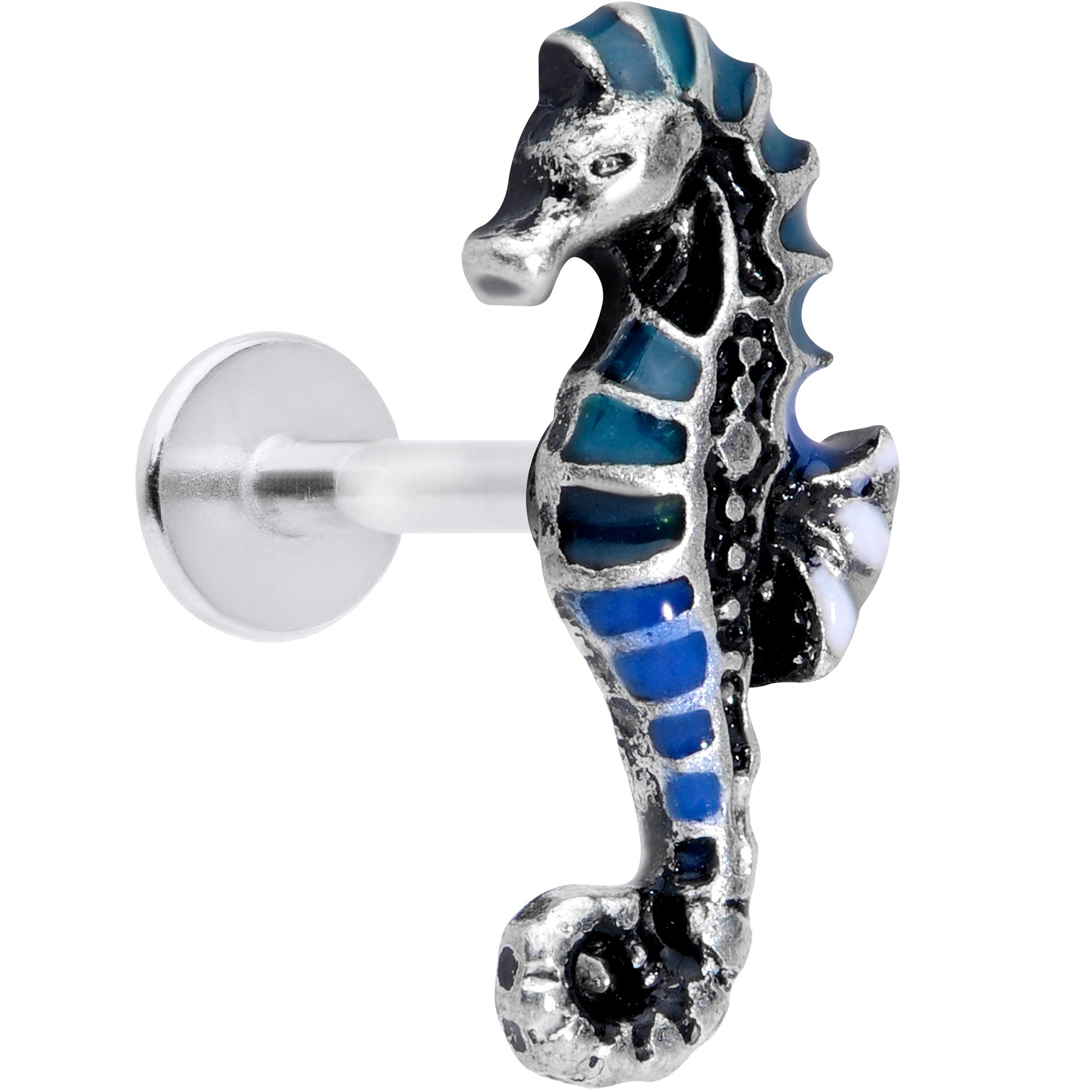 16G 5/16 Nautical Seahorse Labret Monroe Tragus