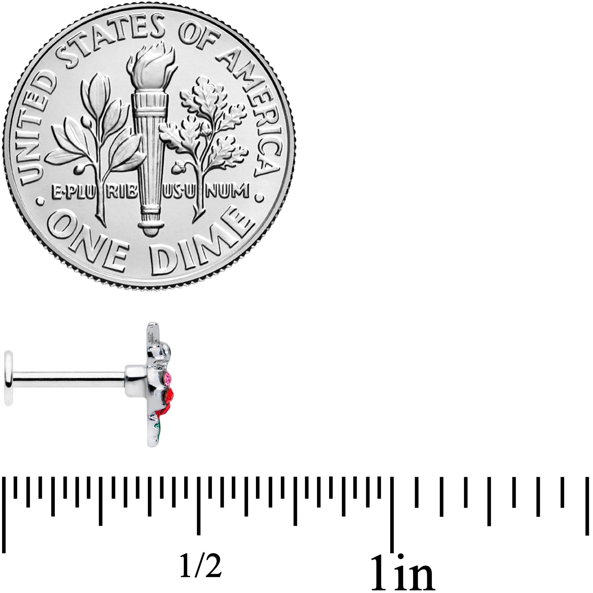 16G 5/16 Red Pink Gem Green Hummingbird Labret Monroe Tragus