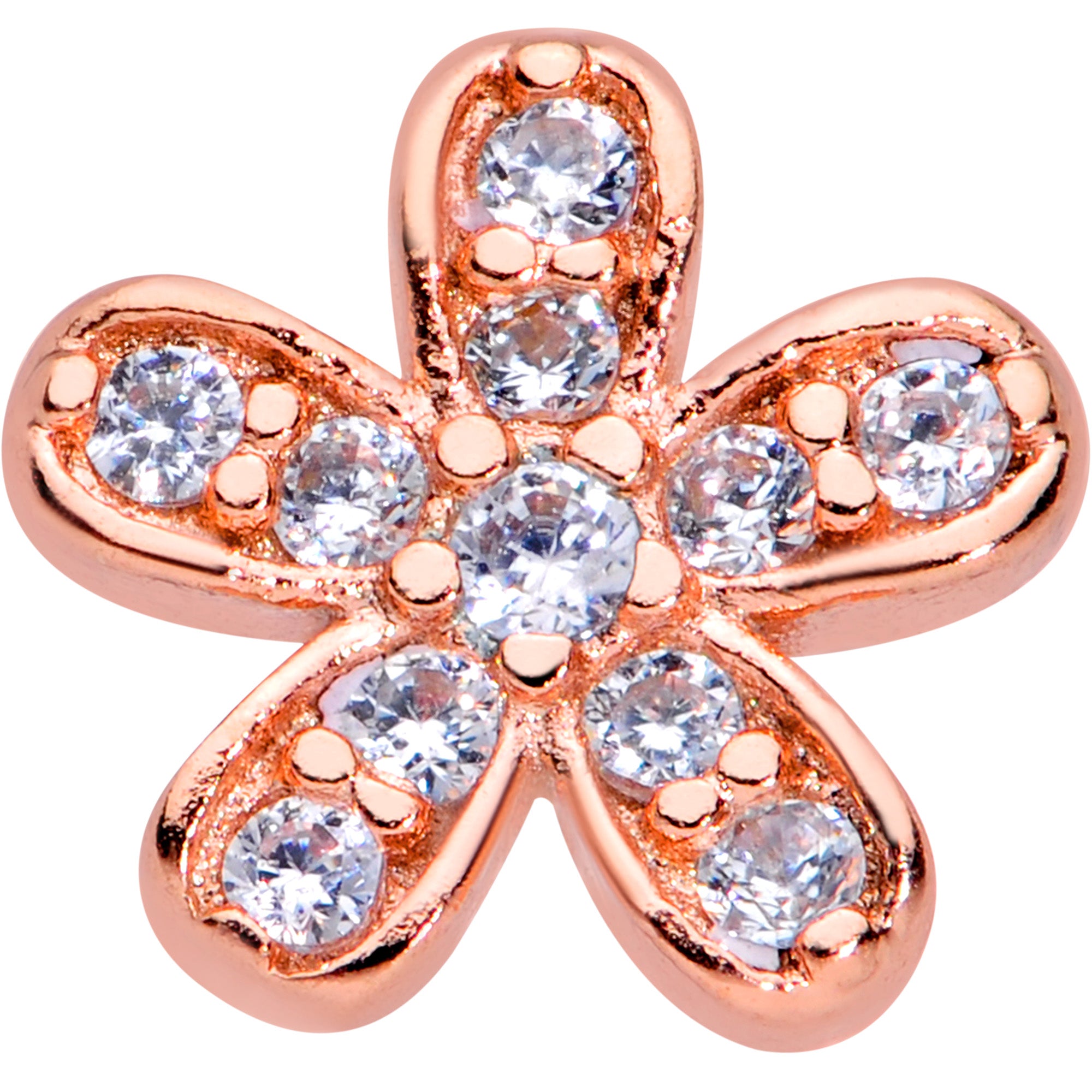 16G 5/16 Clear Gem Flexible Bioplast Hippie Flower Labret Monroe Tragus