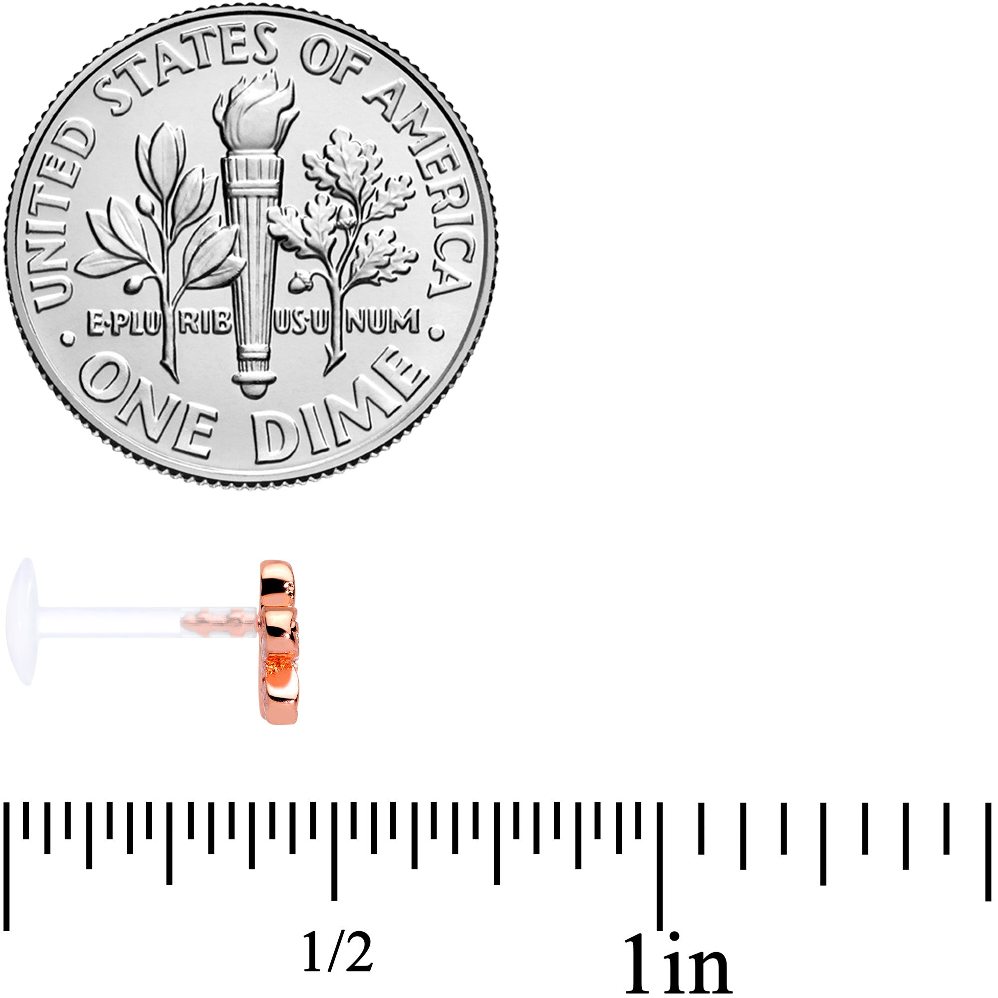 16G 5/16 Clear Gem Flexible Bioplast Hippie Flower Labret Monroe Tragus