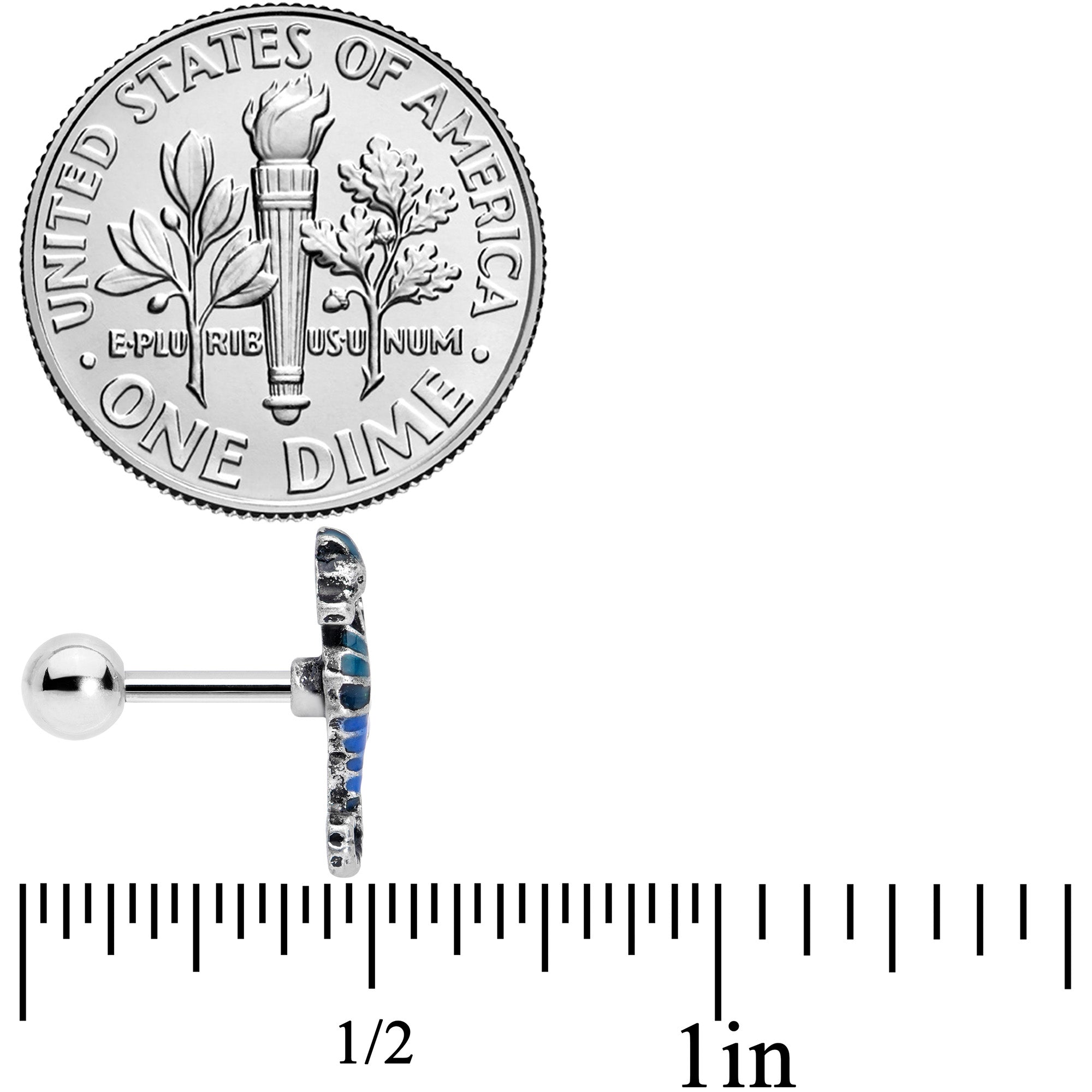 16G 1/4 Nautical Seahorse Cartilage Tragus Earring