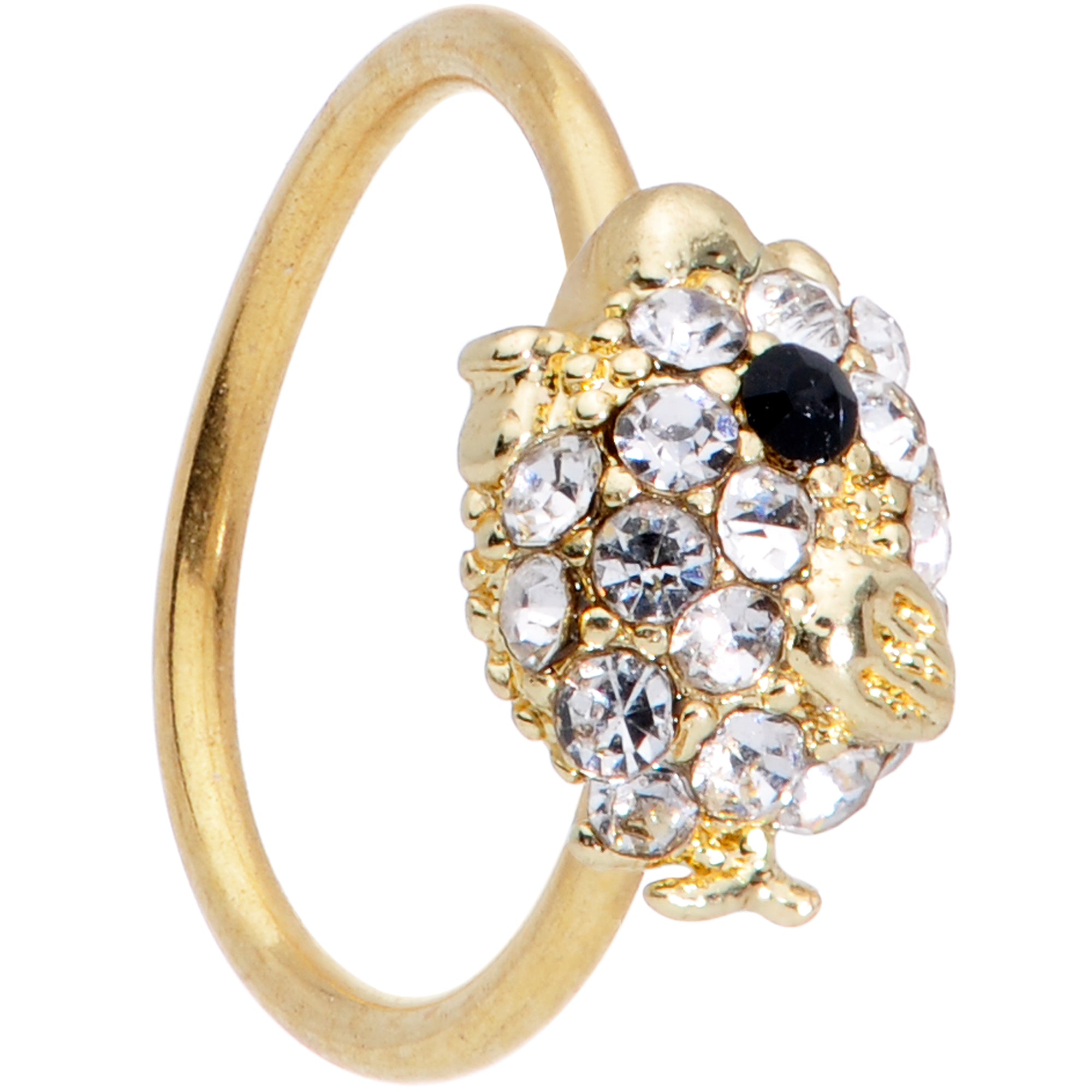 20G 5/16 Clear Gem Gold Tone Little Chick Nose Hoop