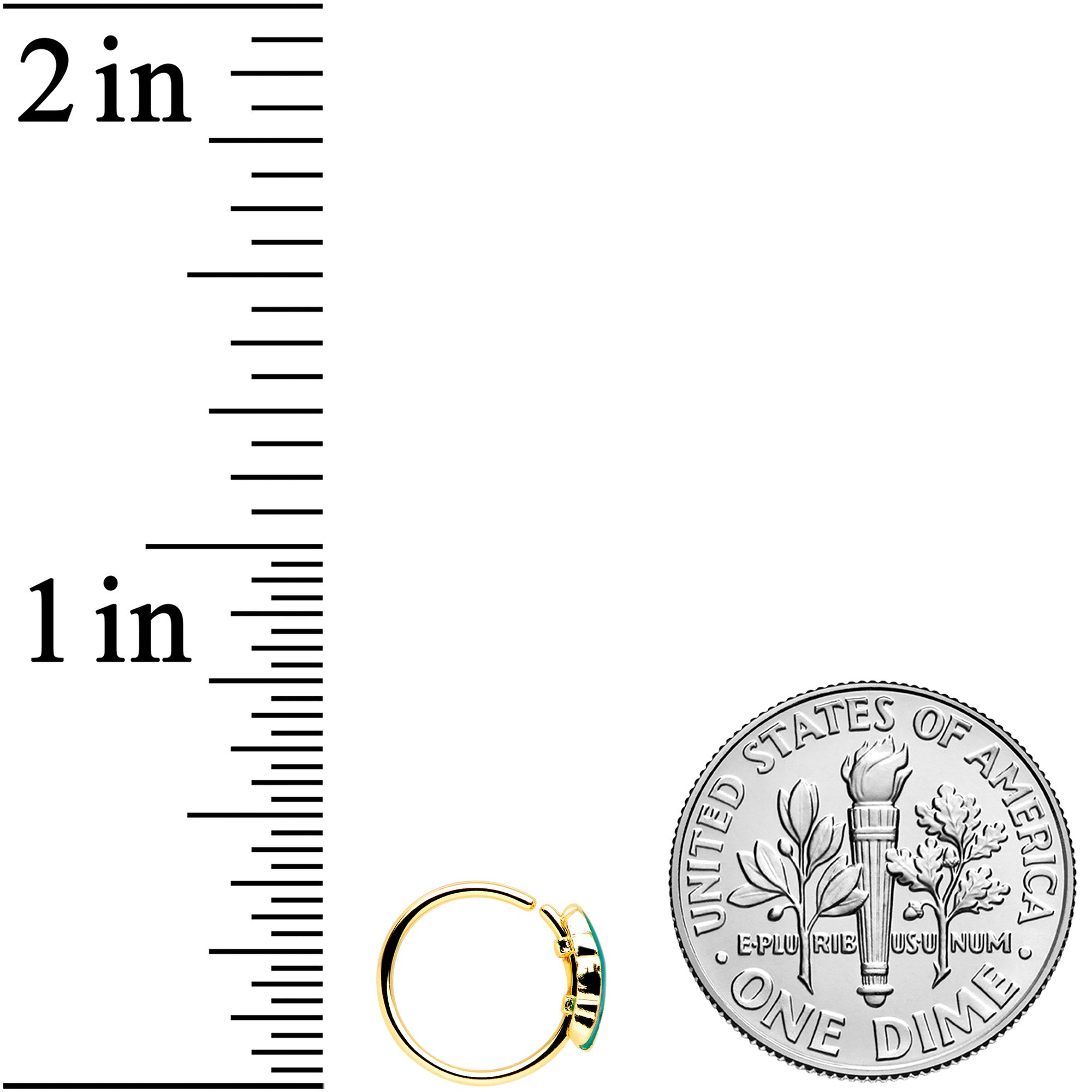 20G 5/16 Clear CZ Gem Gold Tone Bird Heart Nose Hoop Set of 3