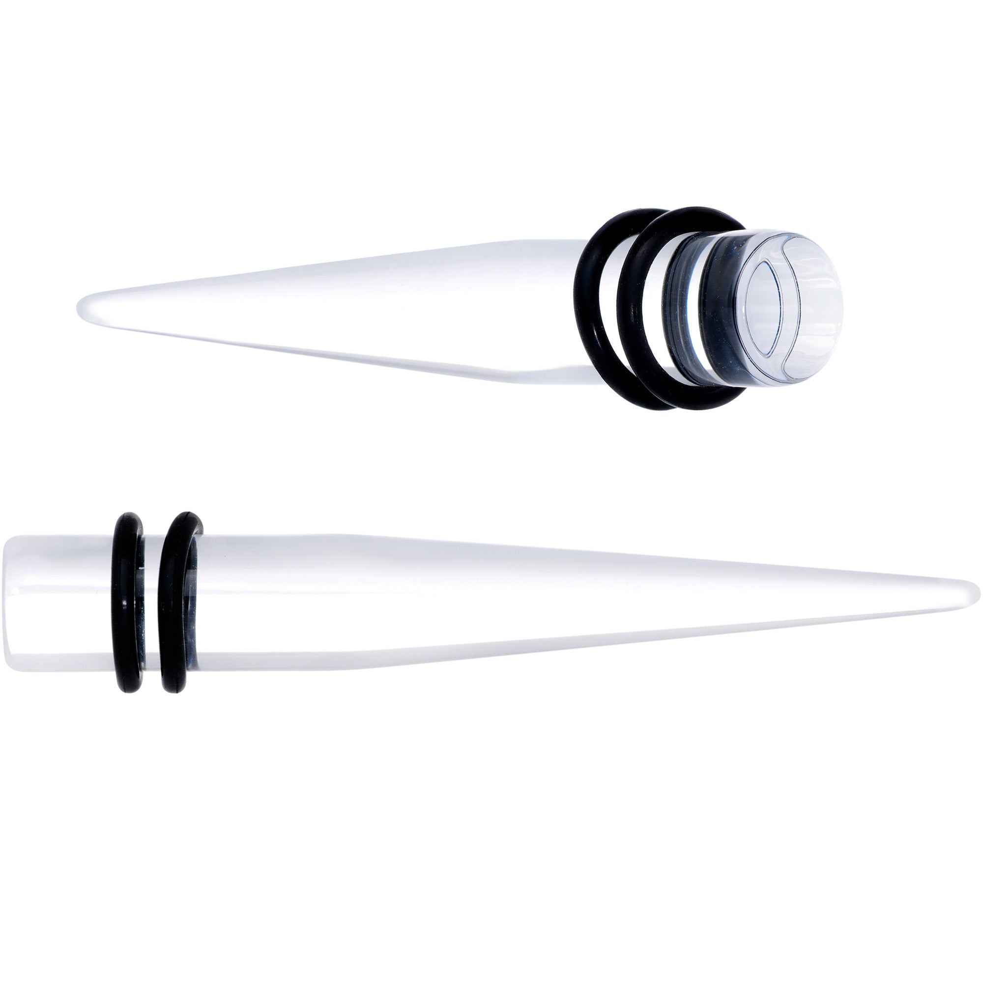 0G Clear Acrylic Straight Taper Set