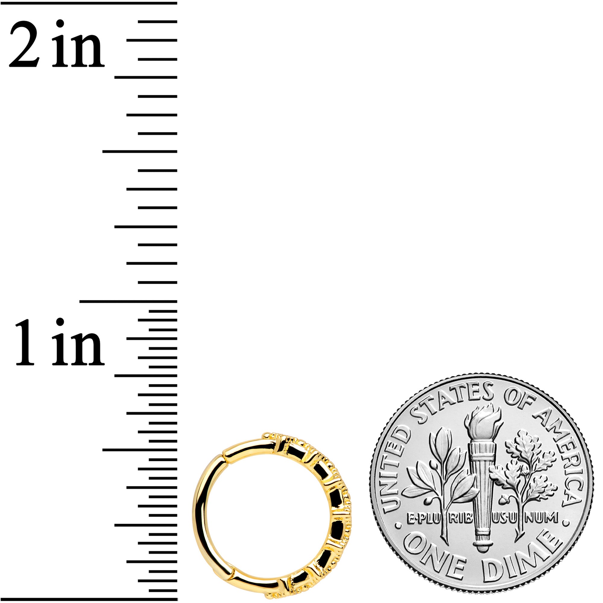 16G 3/8 Blue Gem Gold Tone Elegance Hinged Segment Ring