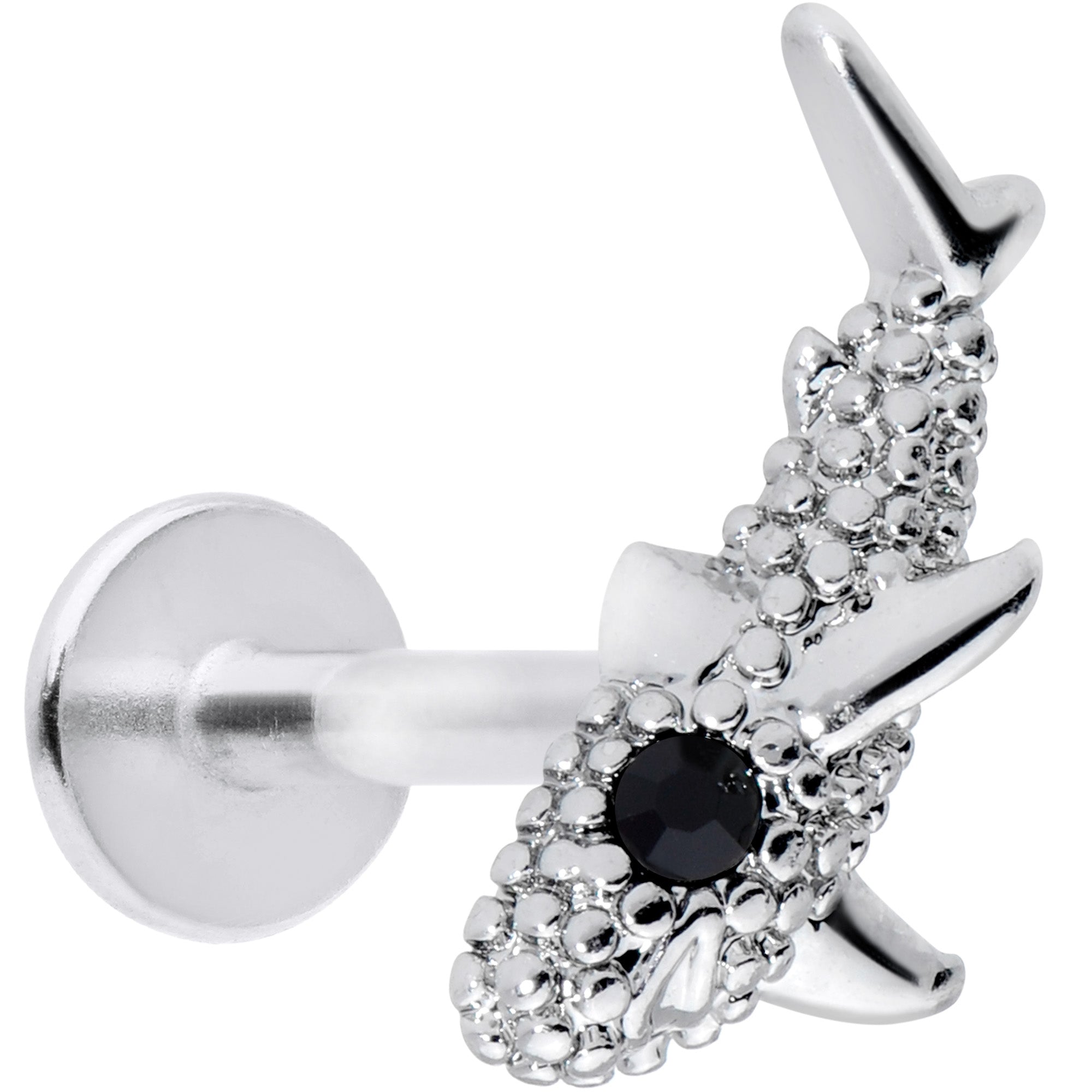 16G 5/16 Black Gem Shark Labret Monroe Tragus