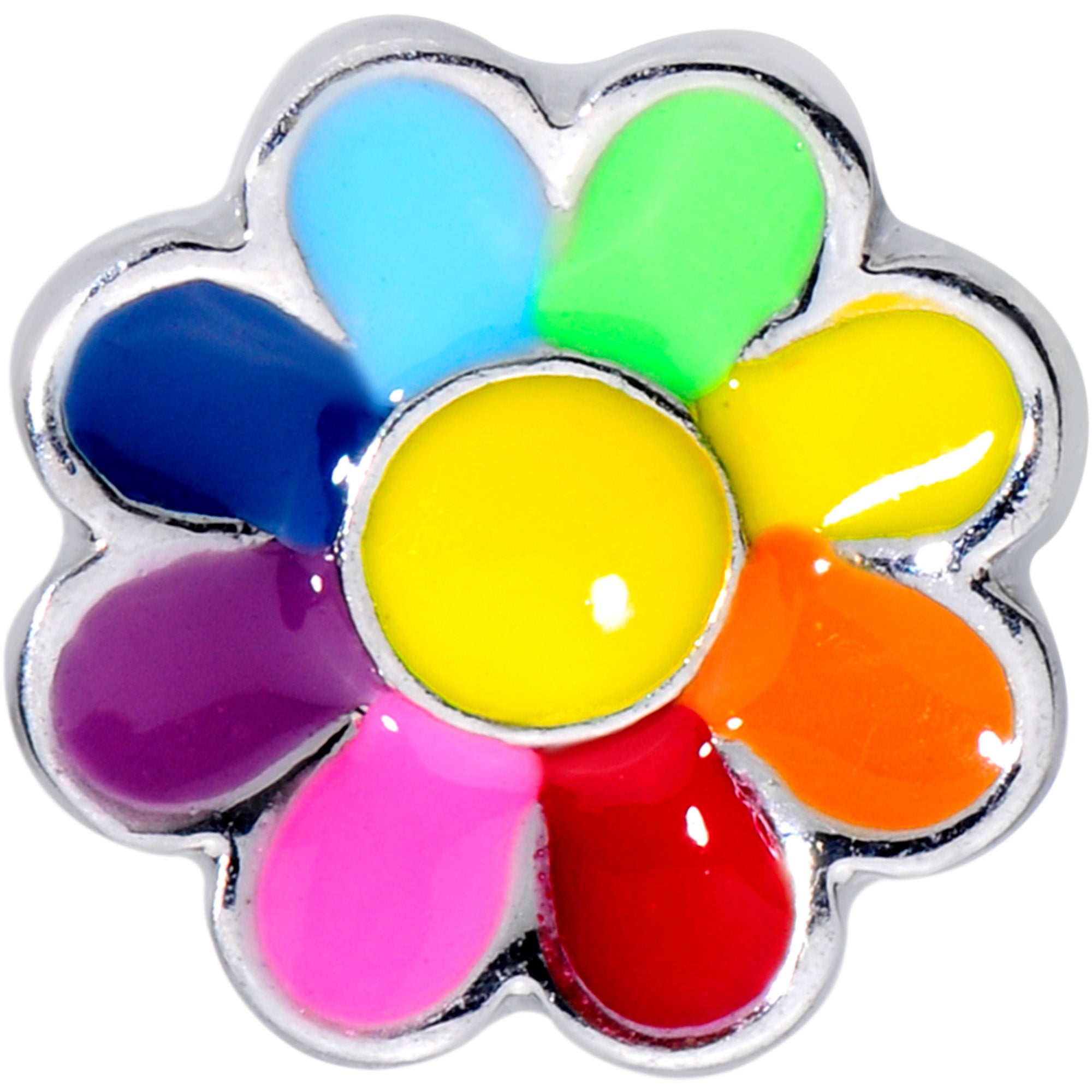 16G 5/16 Rainbow Hippie Flower Cartilage Labret Monroe Tragus