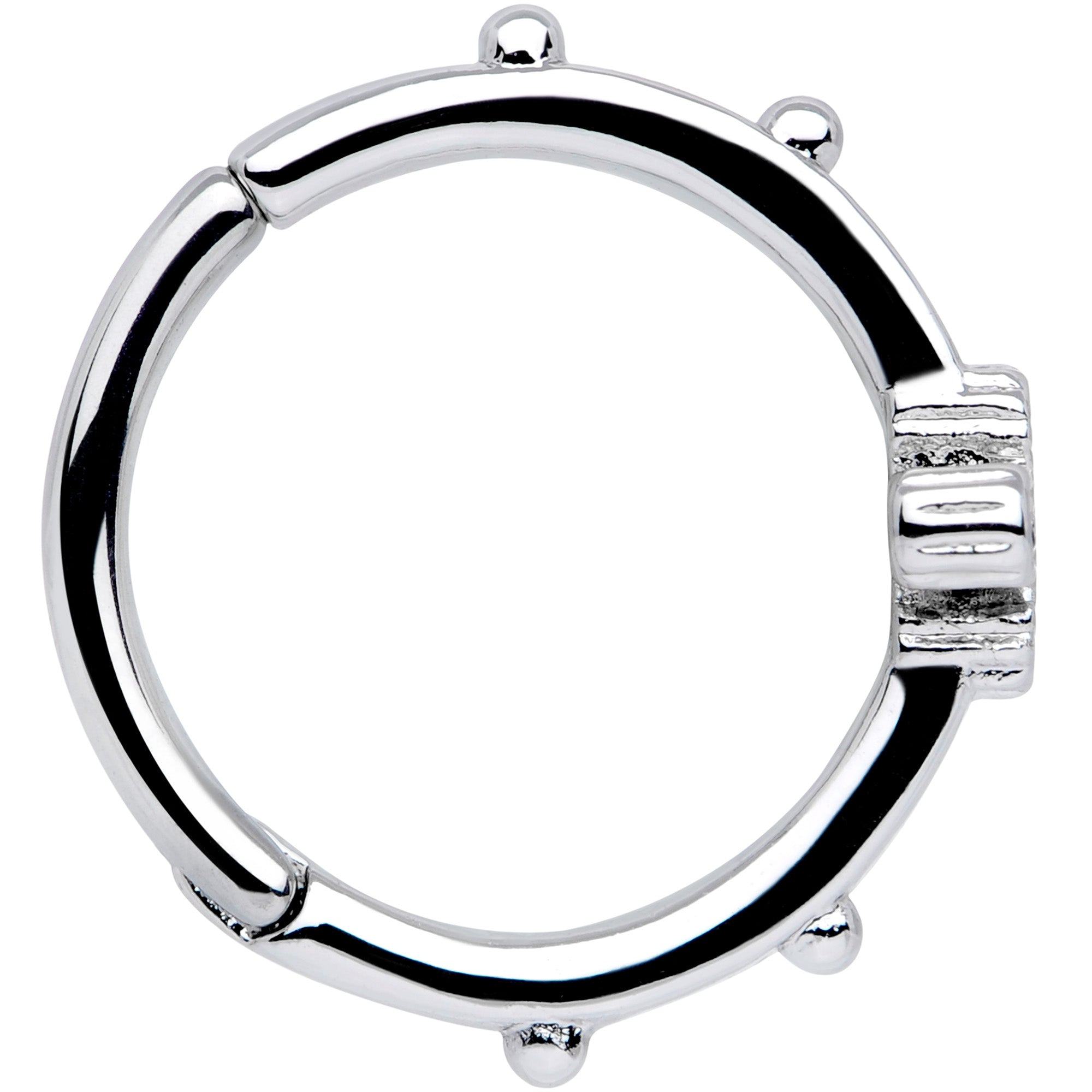 16G 3/8 Blue CZ Gem Little Flower Hinged Segment Ring