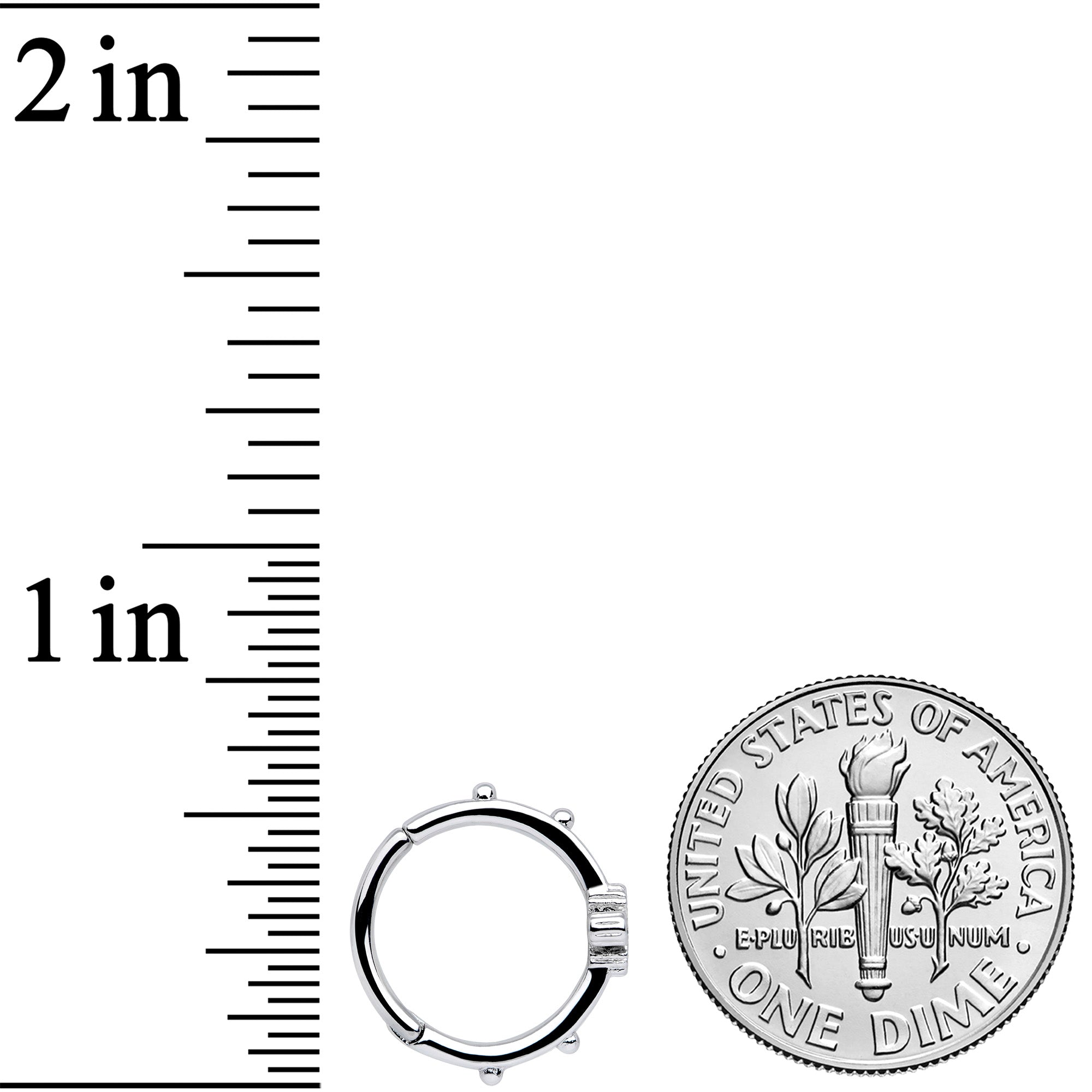 16G 3/8 Blue CZ Gem Little Flower Hinged Segment Ring