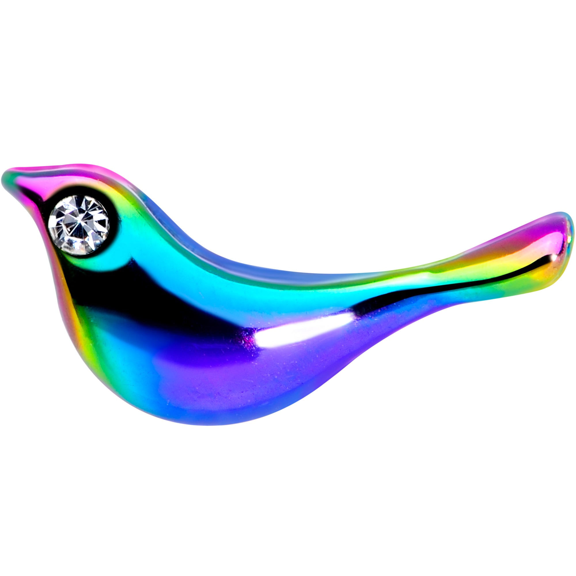 16G 1/4 Clear Gem Rainbow Bird Labret Monroe Tragus