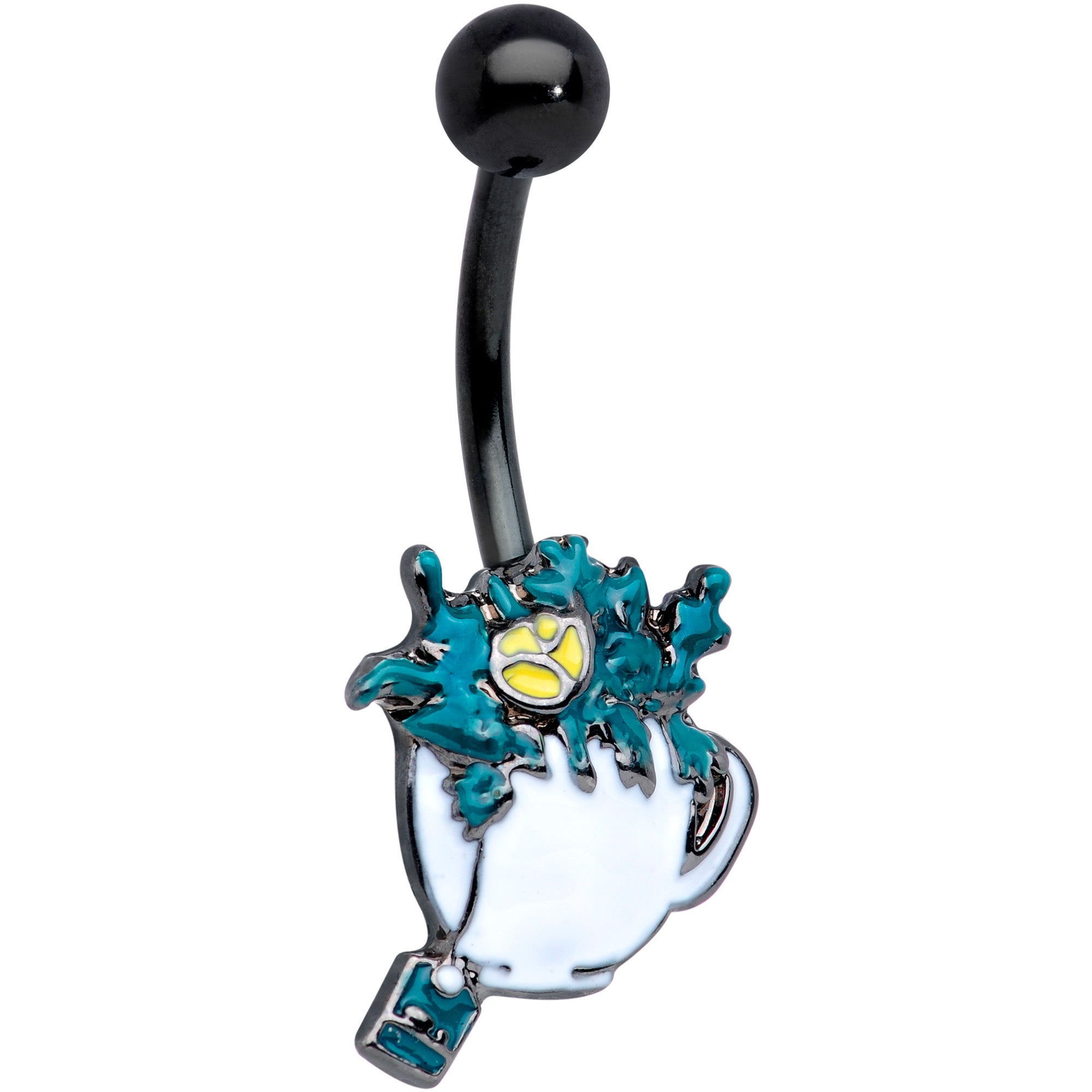 Black Creepy Halloween Tea Belly Ring