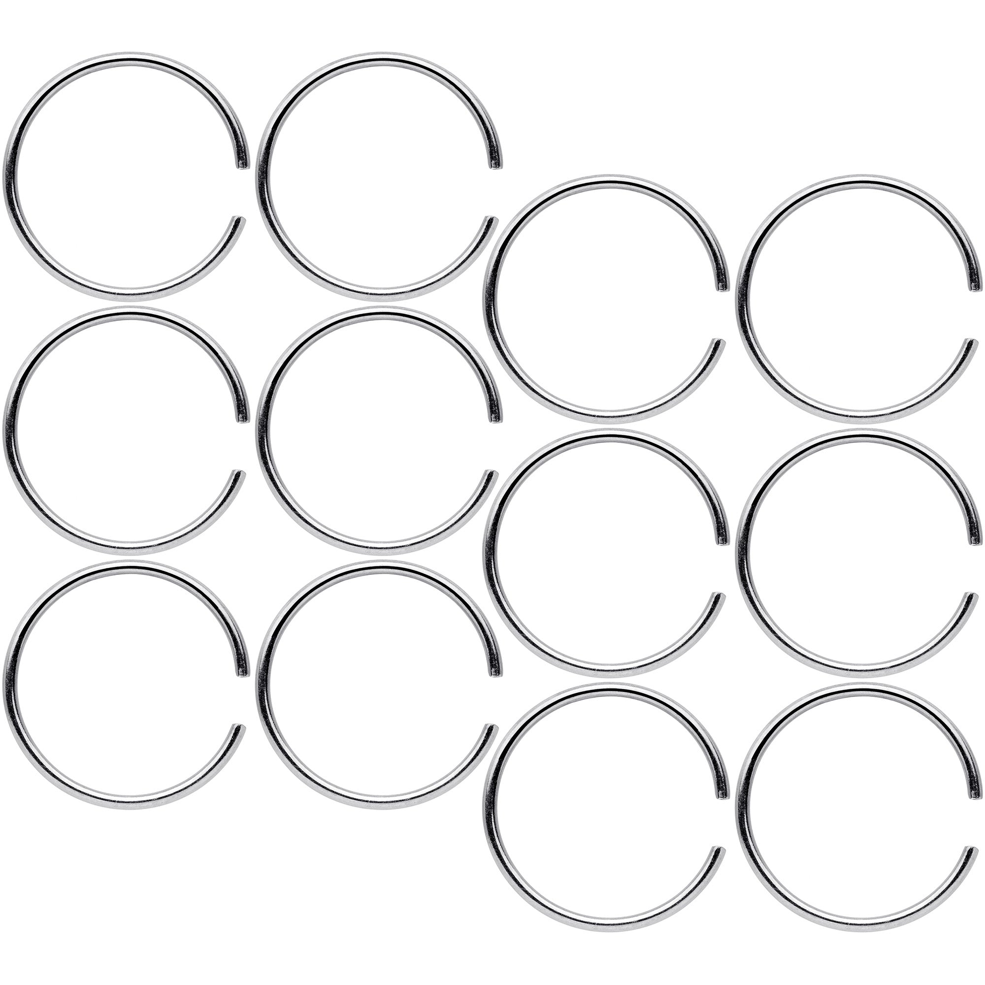 22G 5/16 Seamless Circular Ring Set of 12