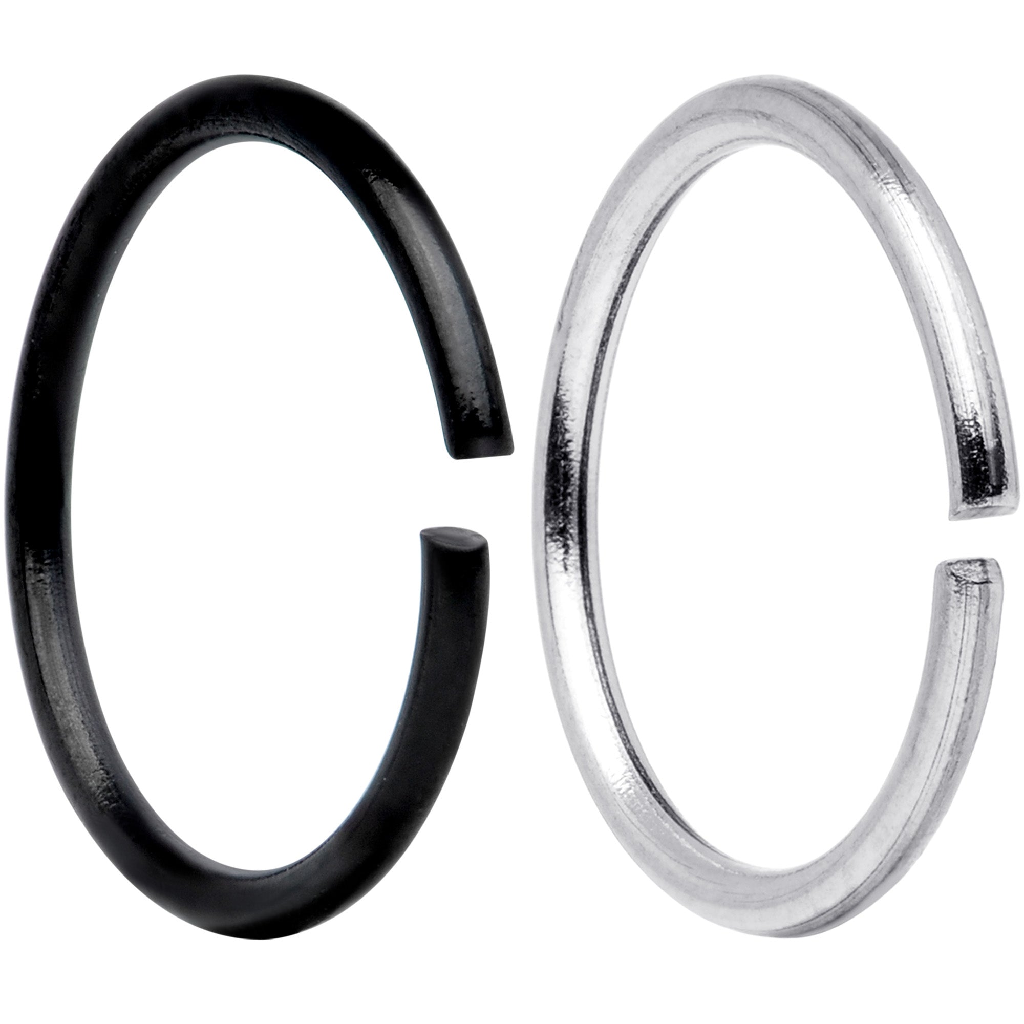 20G 5/16 Steel Black Anodized Seamless Circular Ring Set of 12