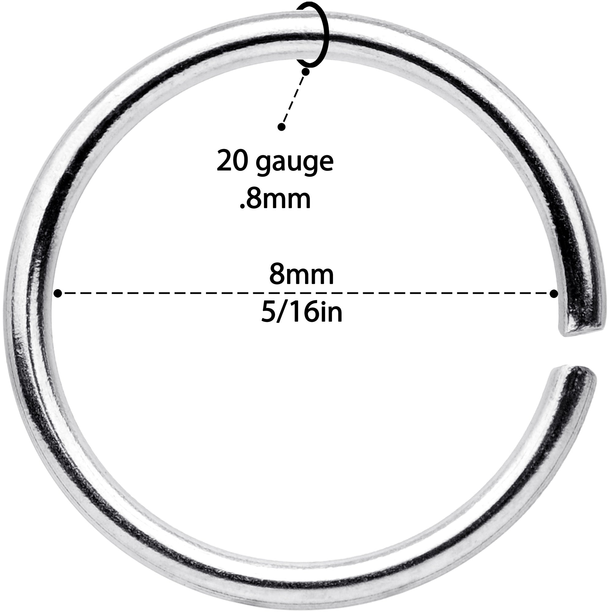 20G 5/16 Steel Rose Gold Tone Anodized Seamless Circular Ring Set of 12