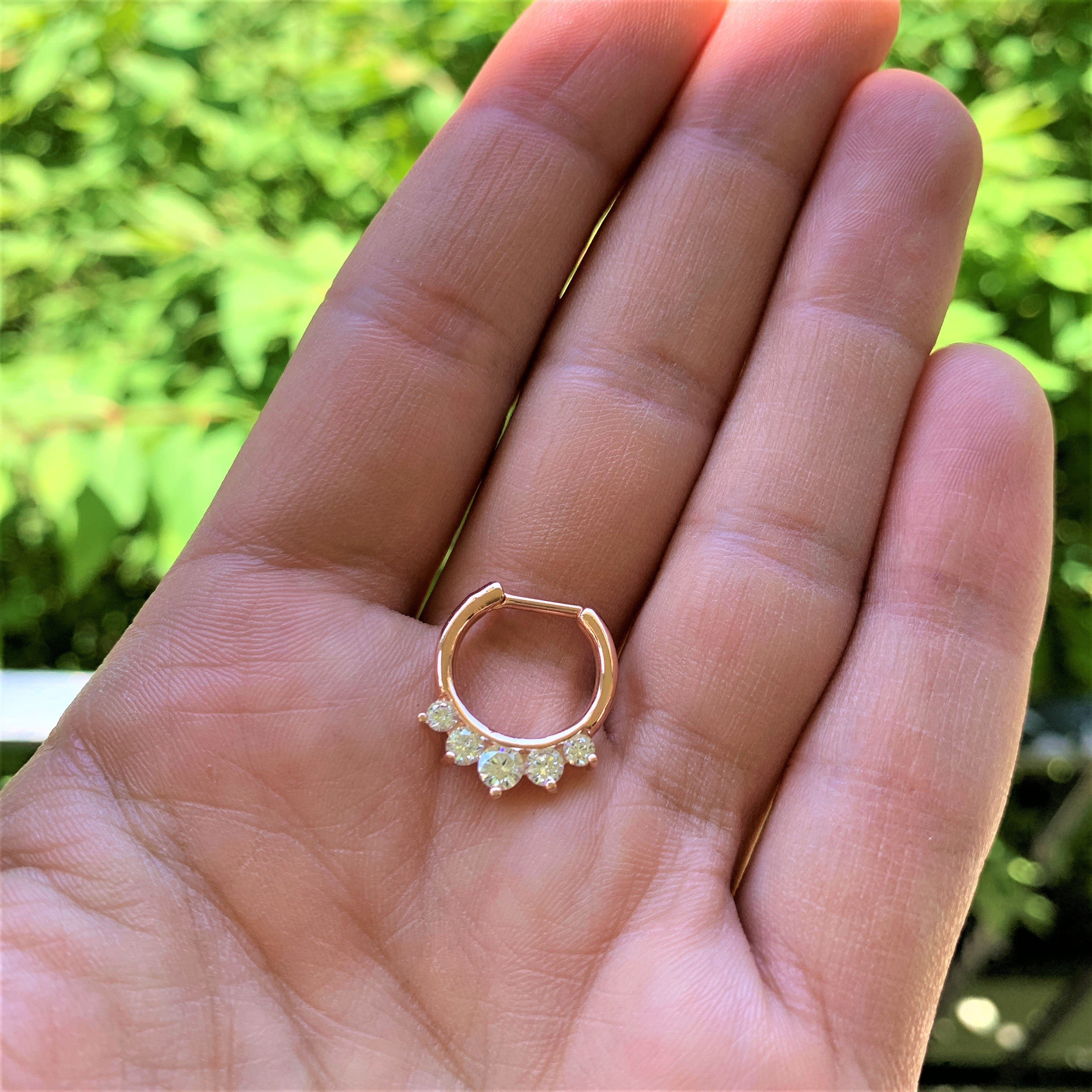 16G 1/4 Clear Gem Rose Gold IP Luxe Cartilage Clicker