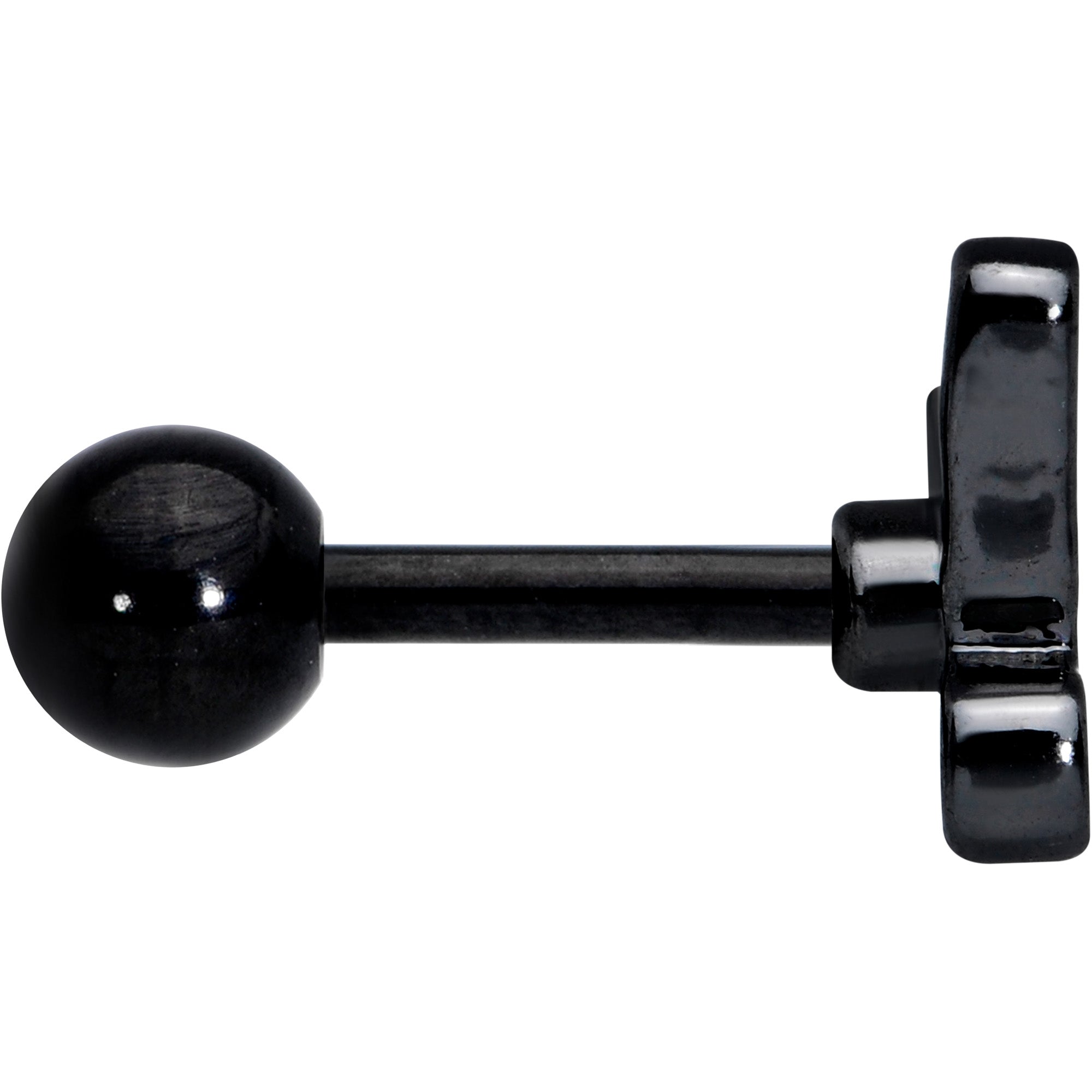 16G 1/4 Black Shark Bite Cartilage Tragus Earring