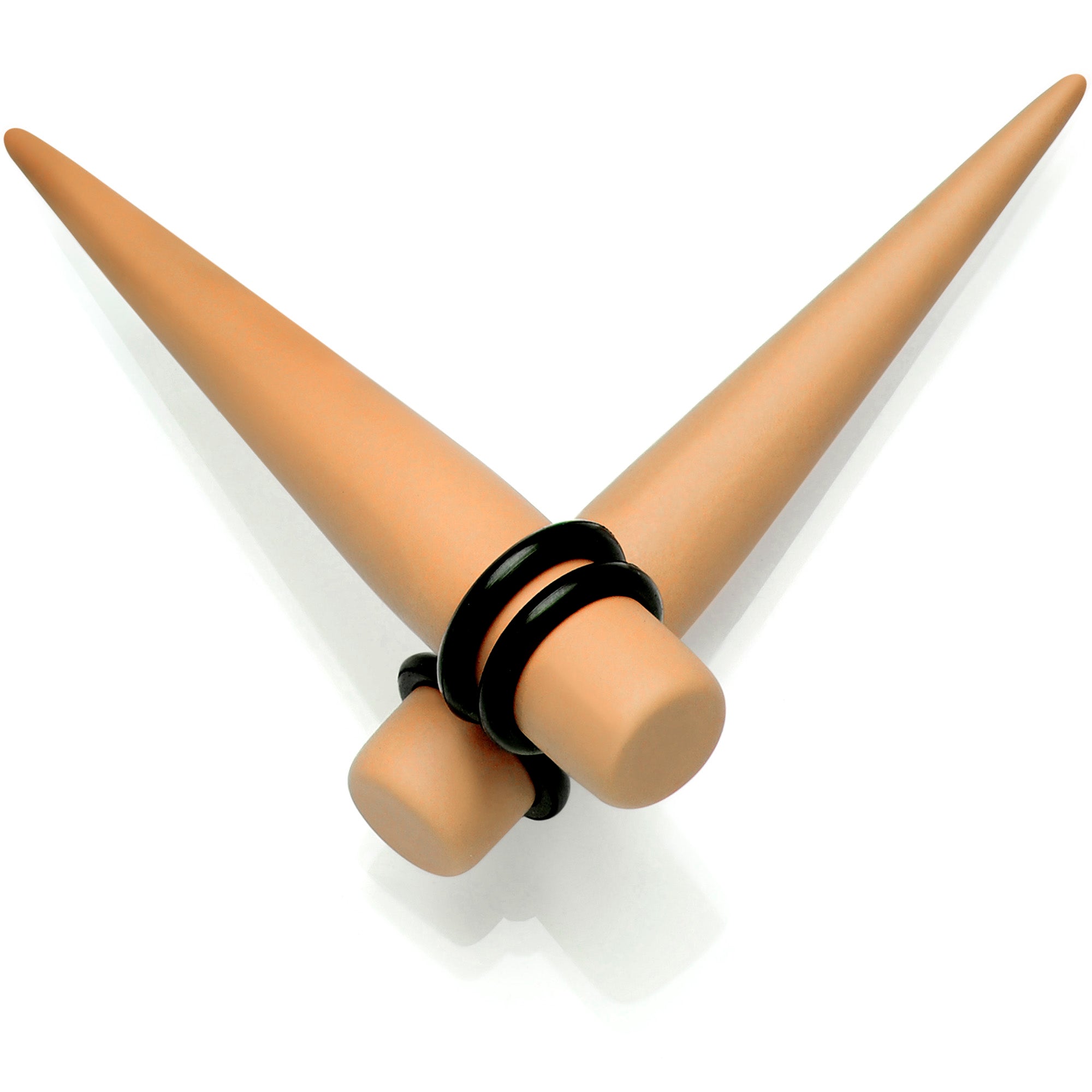 Tan Matte Acrylic Straight Taper Set 2G to 00G