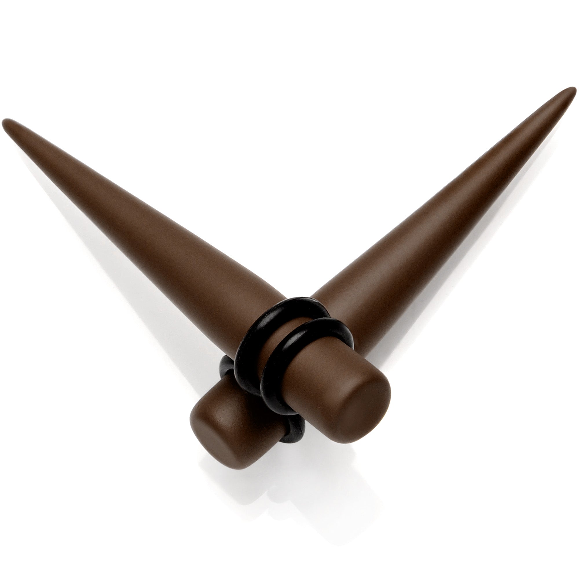 Dark Brown Matte Acrylic Straight Taper Set 12G to 00G