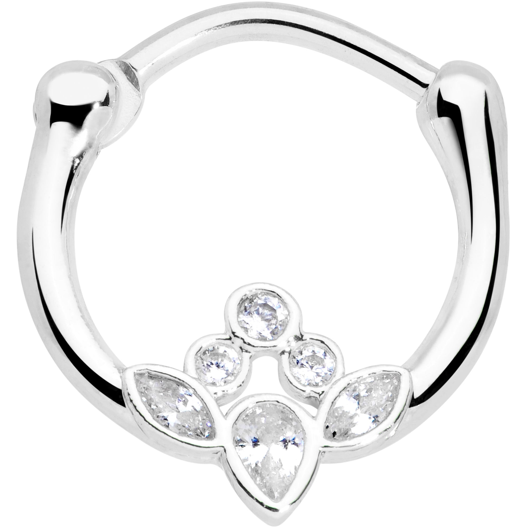 16G 3/8 Clear Gem Classic Cluster Septum Clicker