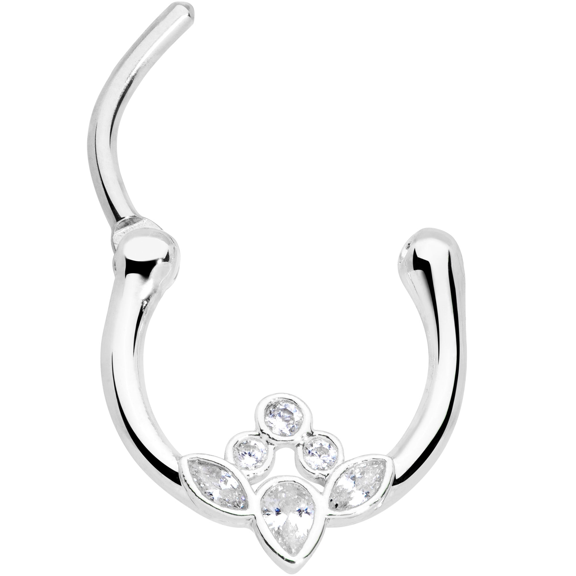 16G 3/8 Clear Gem Classic Cluster Septum Clicker