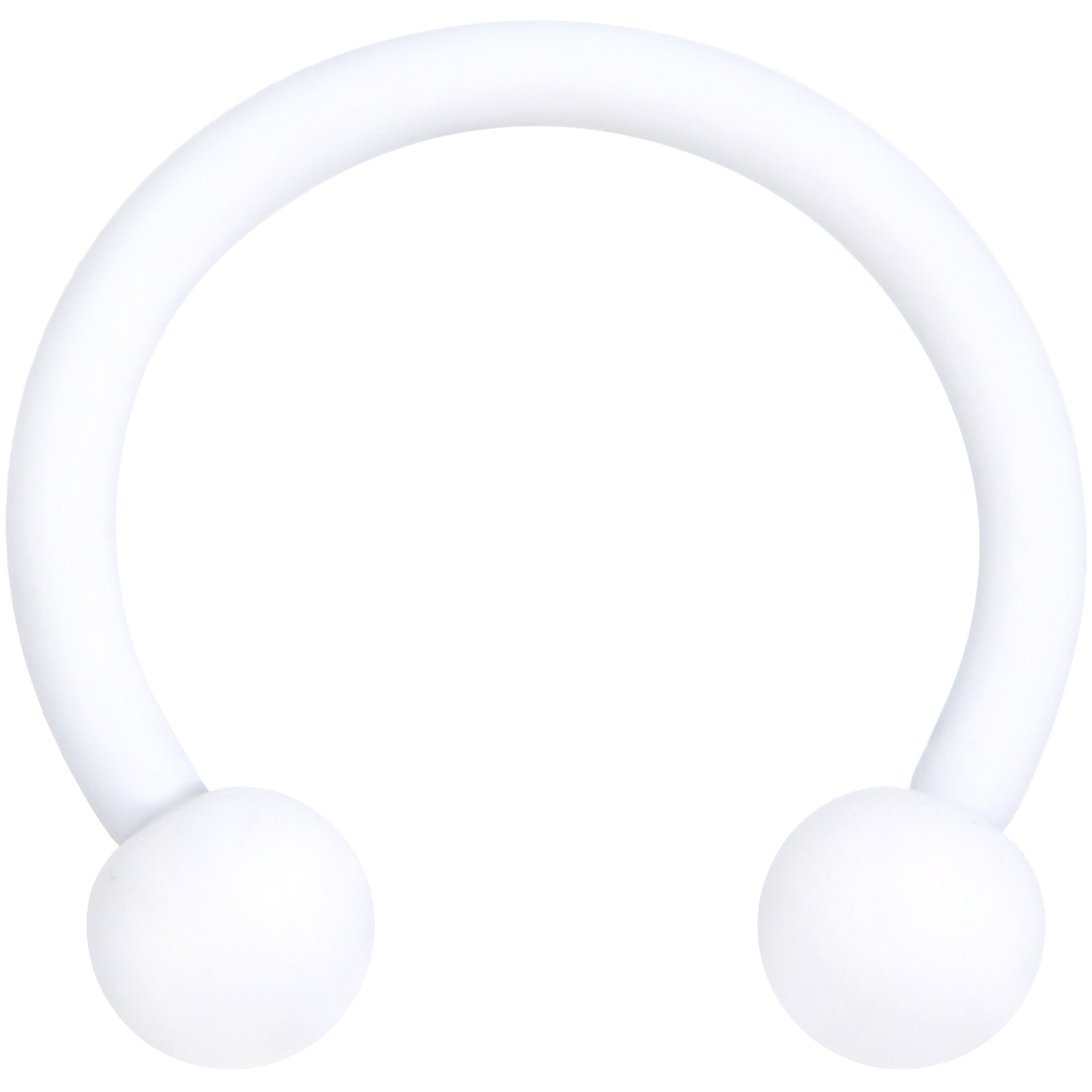 16G 3/8 White Matte Horseshoe Circular Barbell