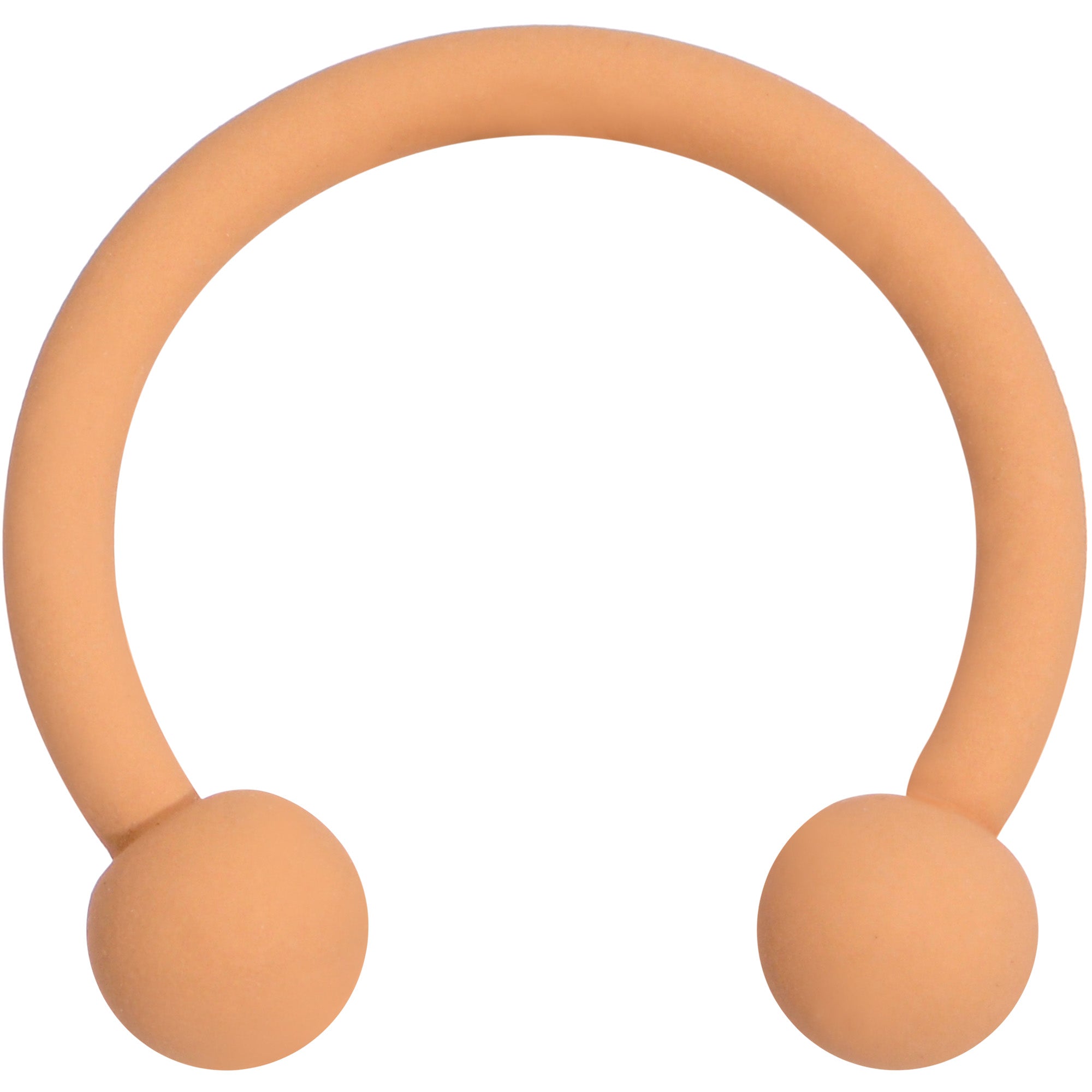 16G 3/8 Tan Matte Horseshoe Circular Barbell