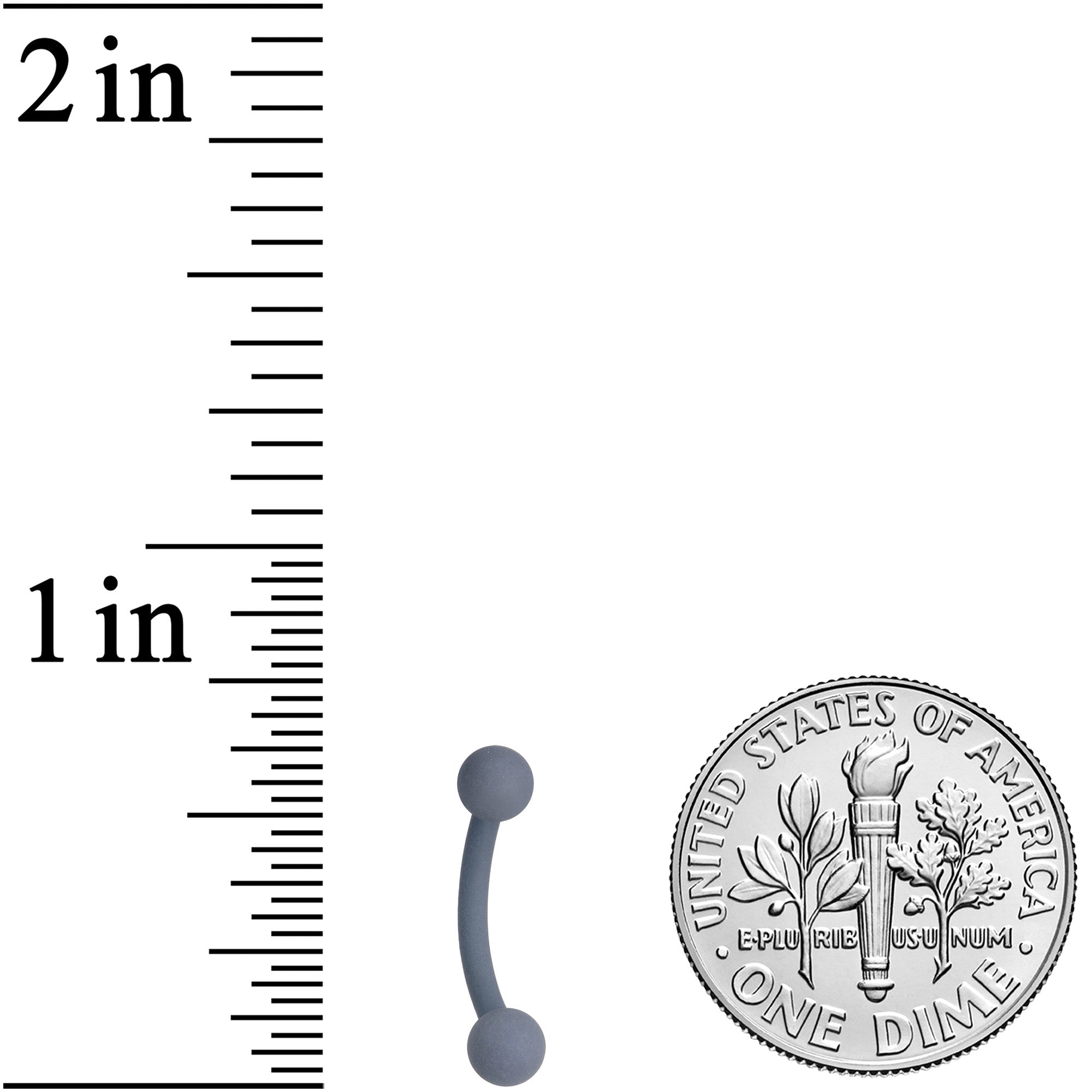 16G 5/16 Grey Acrylic Matte Curved Eyebrow Ring