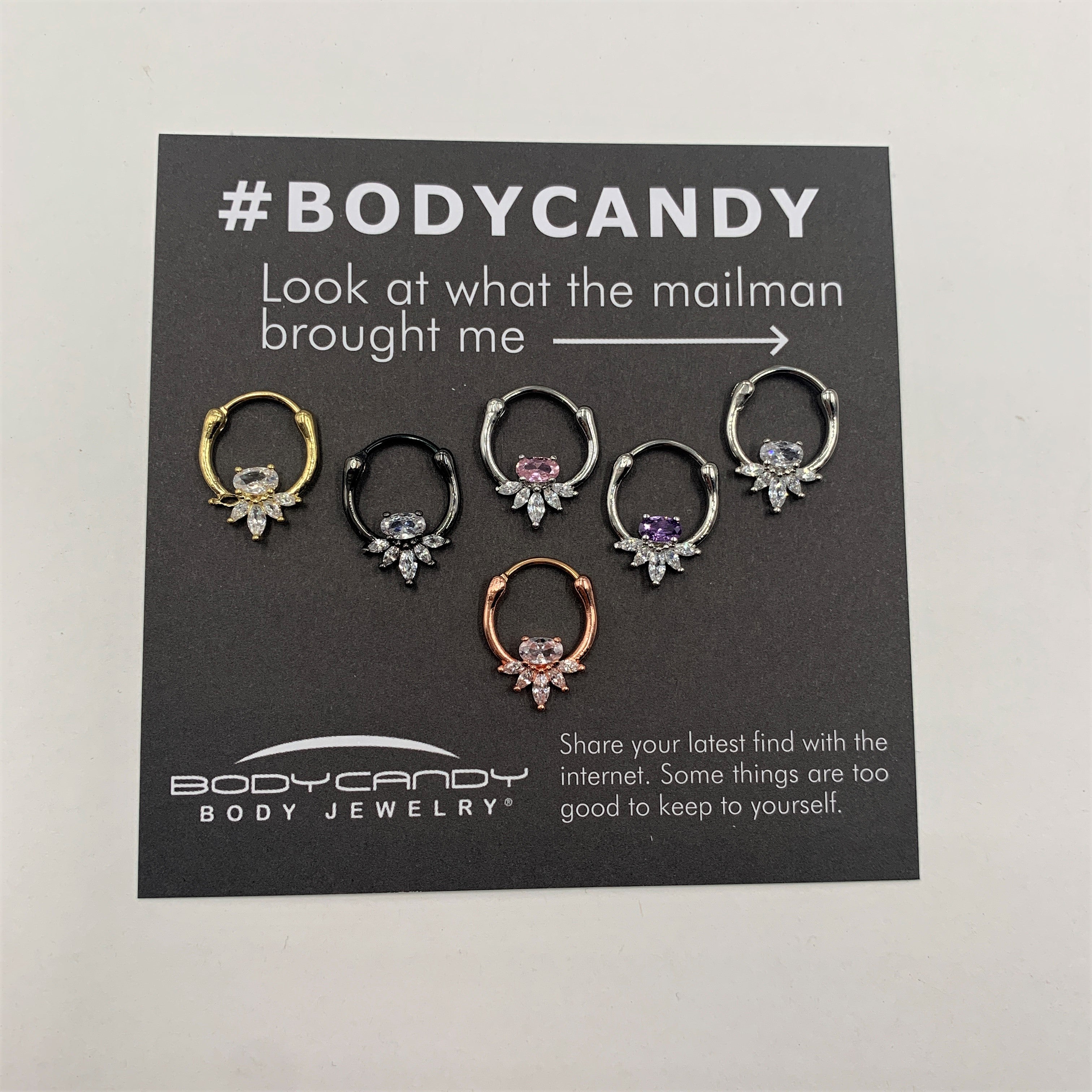 18G 3/8 Clear Gem Black Anodized Spray Cartilage Clicker