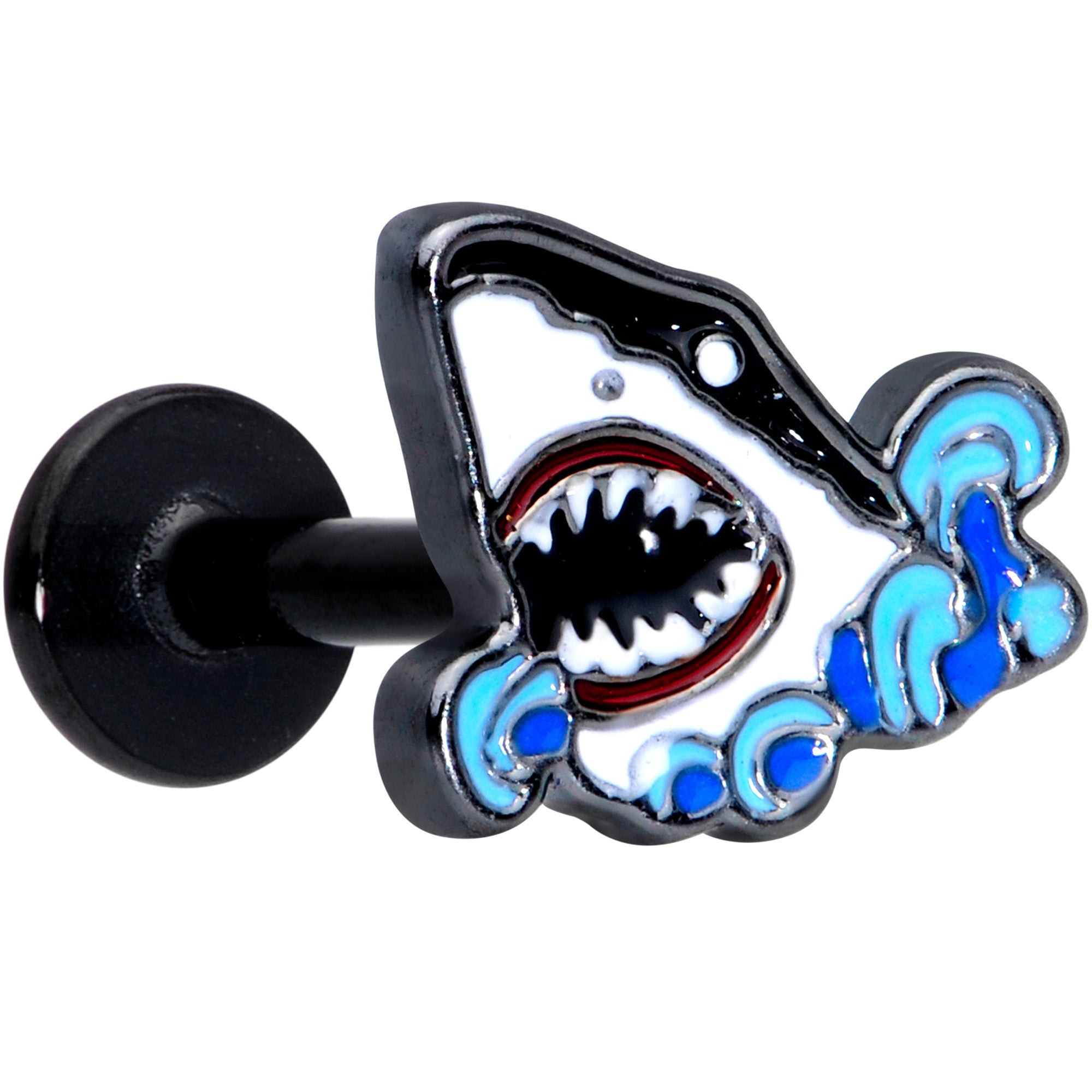 16G 5/16 Black Shark Bite Labret Monroe Tragus