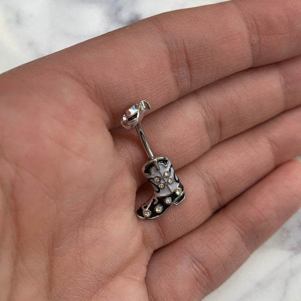 Cowboy Boot Dangle Belly Button Ring – Beauty Mark Body Jewelry