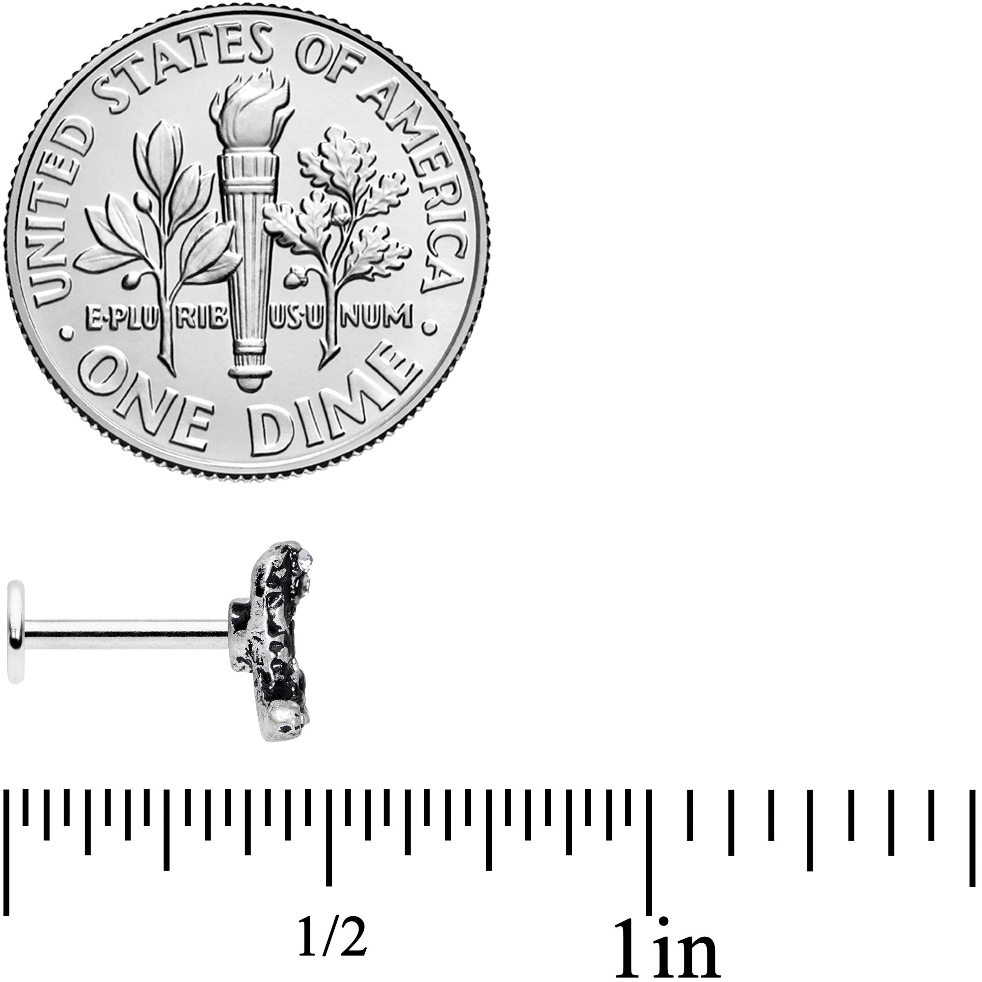 16G 5/16 Clear Gem Cowboy Boot Labret Monroe Tragus