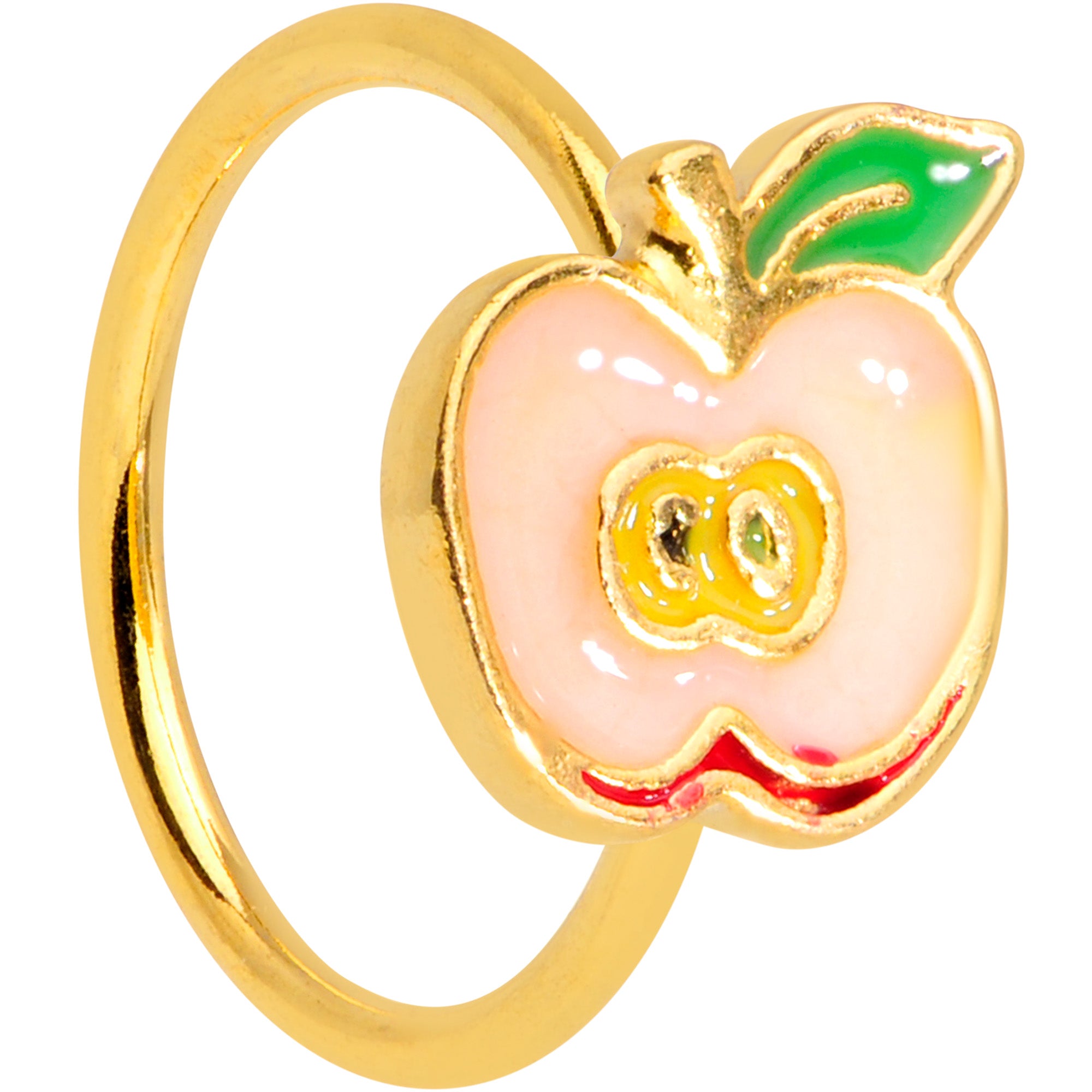 20G 5/16 Gold Tone Sweet Apple Nose Hoop