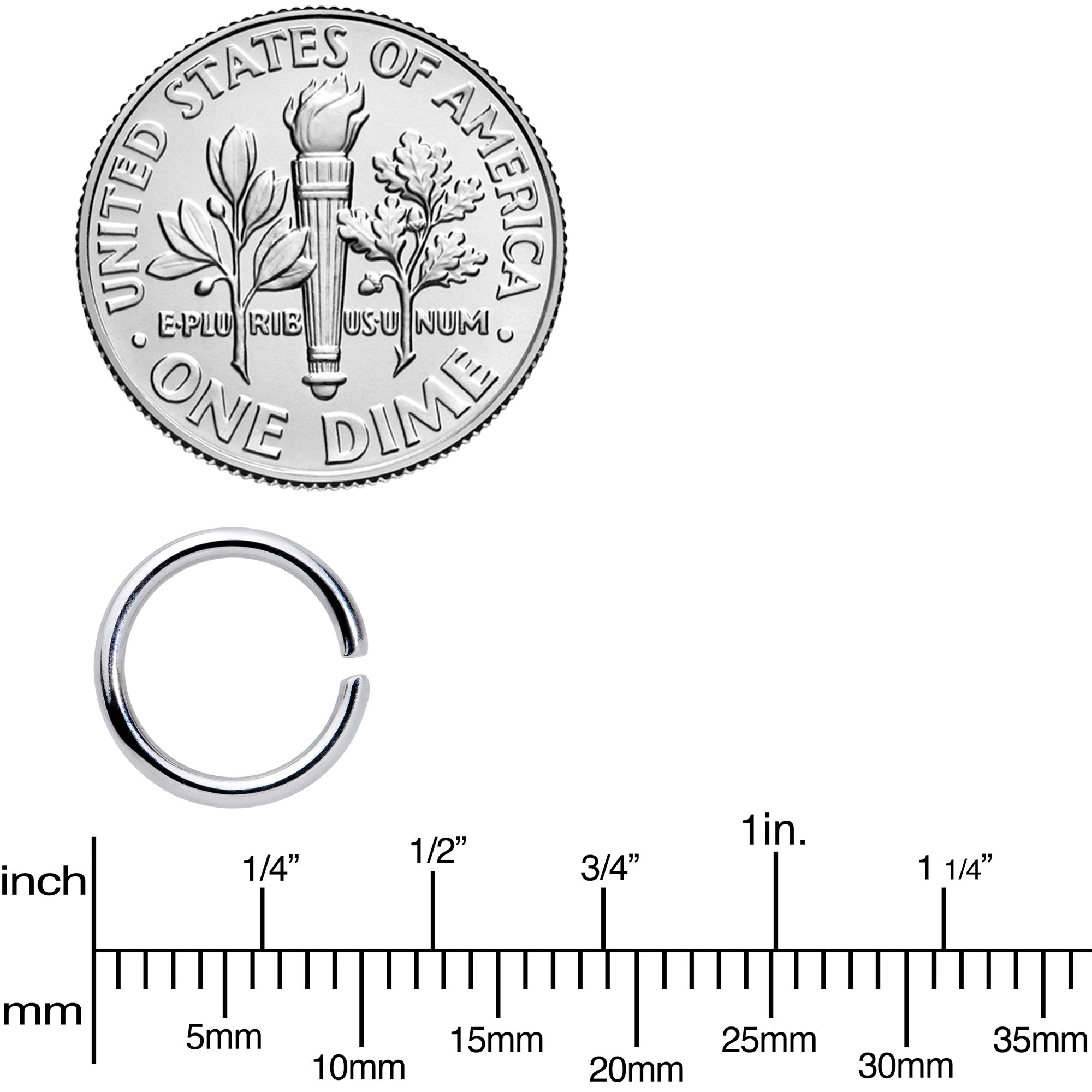 16G 5/16 Steel Gold Tone Seamless Cartilage Ring Set of 12