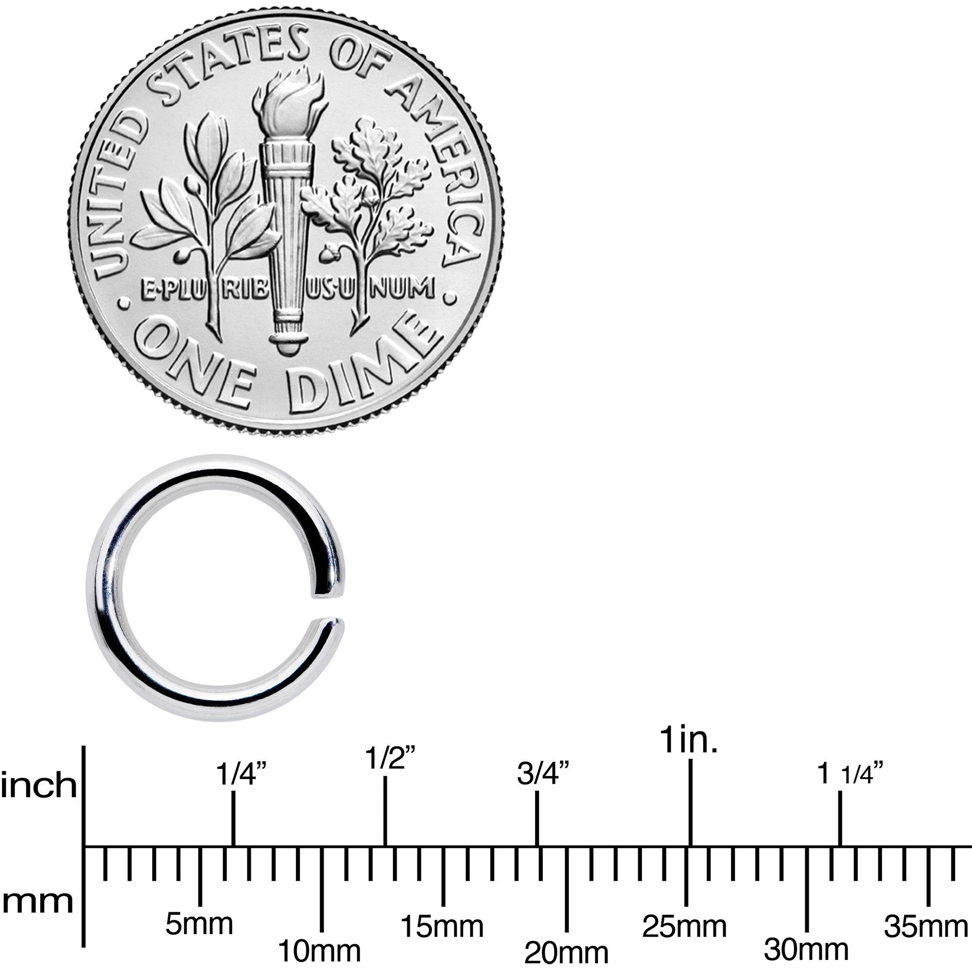 14G 5/16 Steel Black Anodized Seamless Cartilage Ring Set of 12