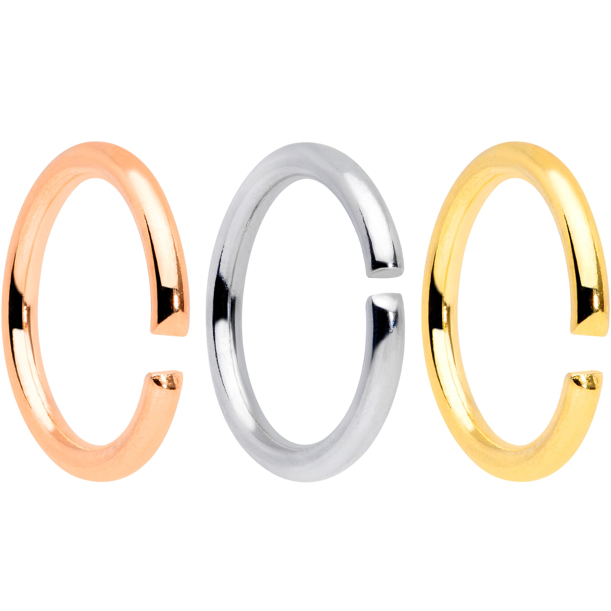 16G 5/16 Steel Mixed Gold Tone Seamless Cartilage Ring Set of 12